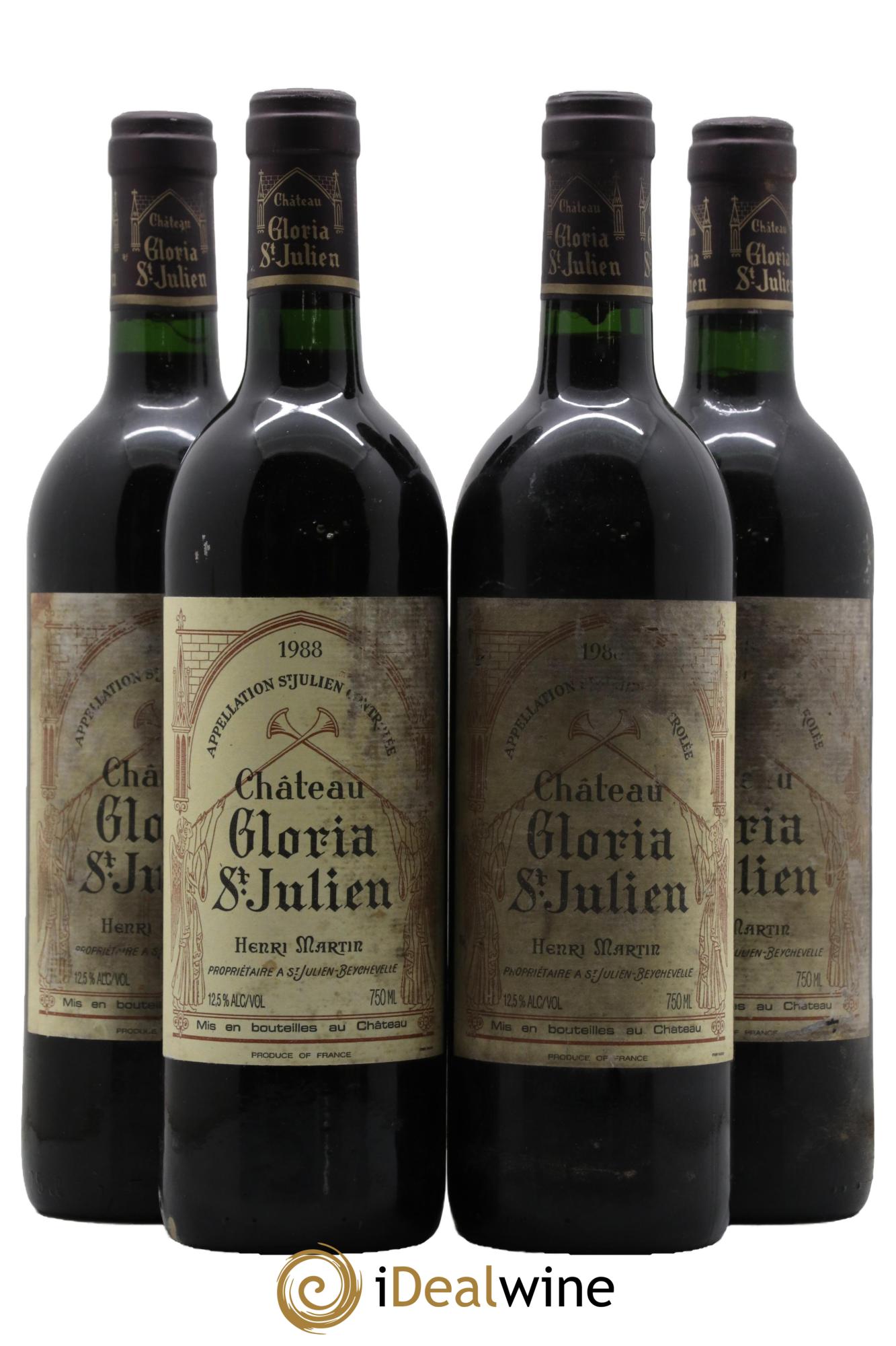 Château Gloria 1988 - Lot of 4 bottles - 0