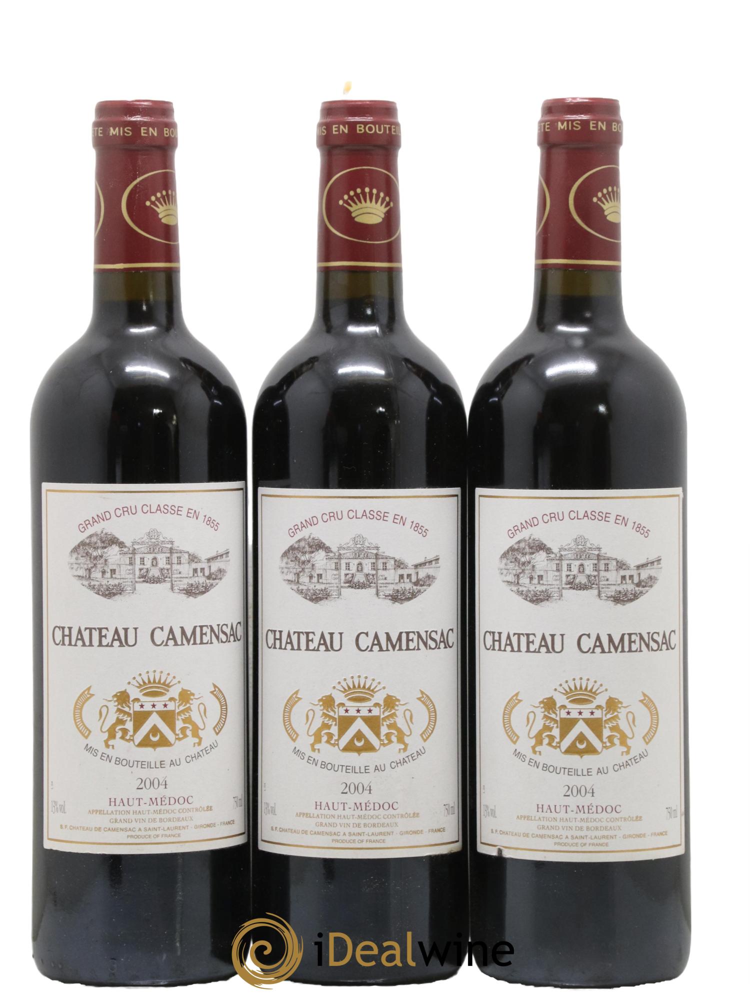 Château Camensac 5ème Grand Cru Classé 2004 - Posten von 3 Flaschen - 0