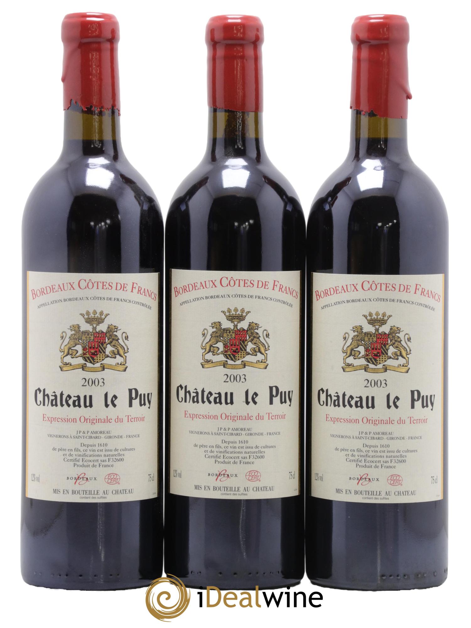 Château Le Puy 2003 - Posten von 3 Flaschen - 0