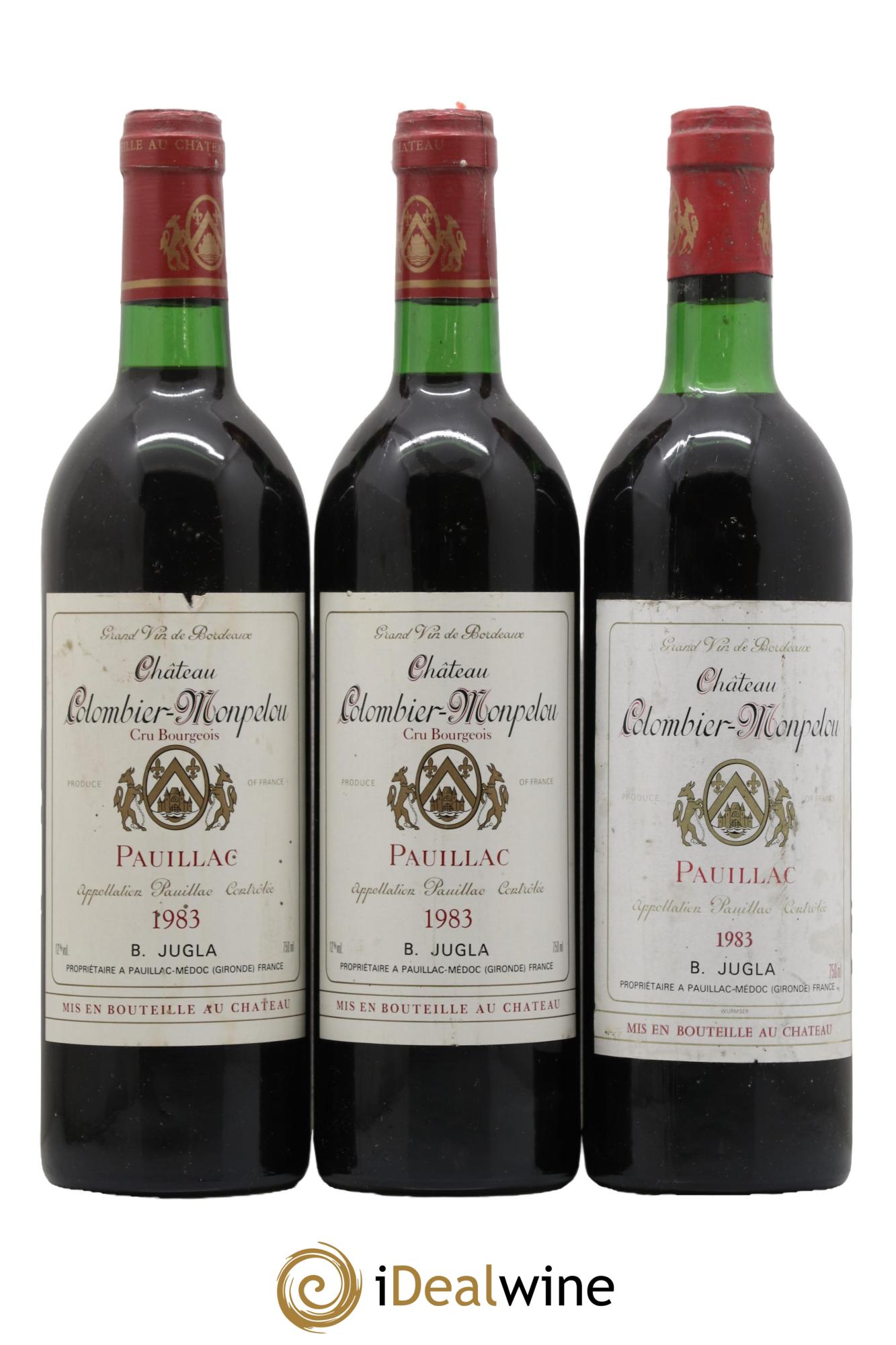 Pauillac Chateau Colombier Montpelou 1983 - Lot de 3 bouteilles - 0