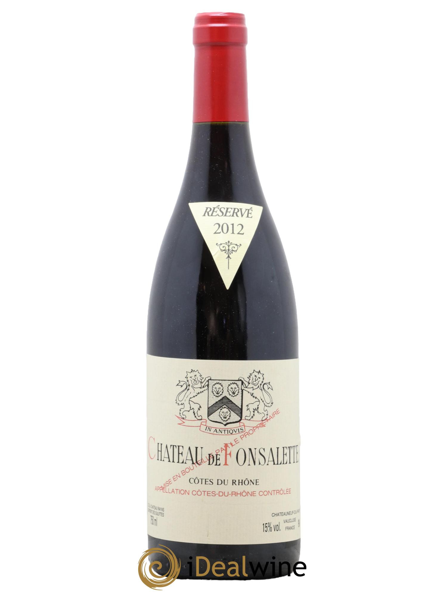 Côtes du Rhône Château de Fonsalette Emmanuel Reynaud 2012 - Lot de 1 bouteille - 0