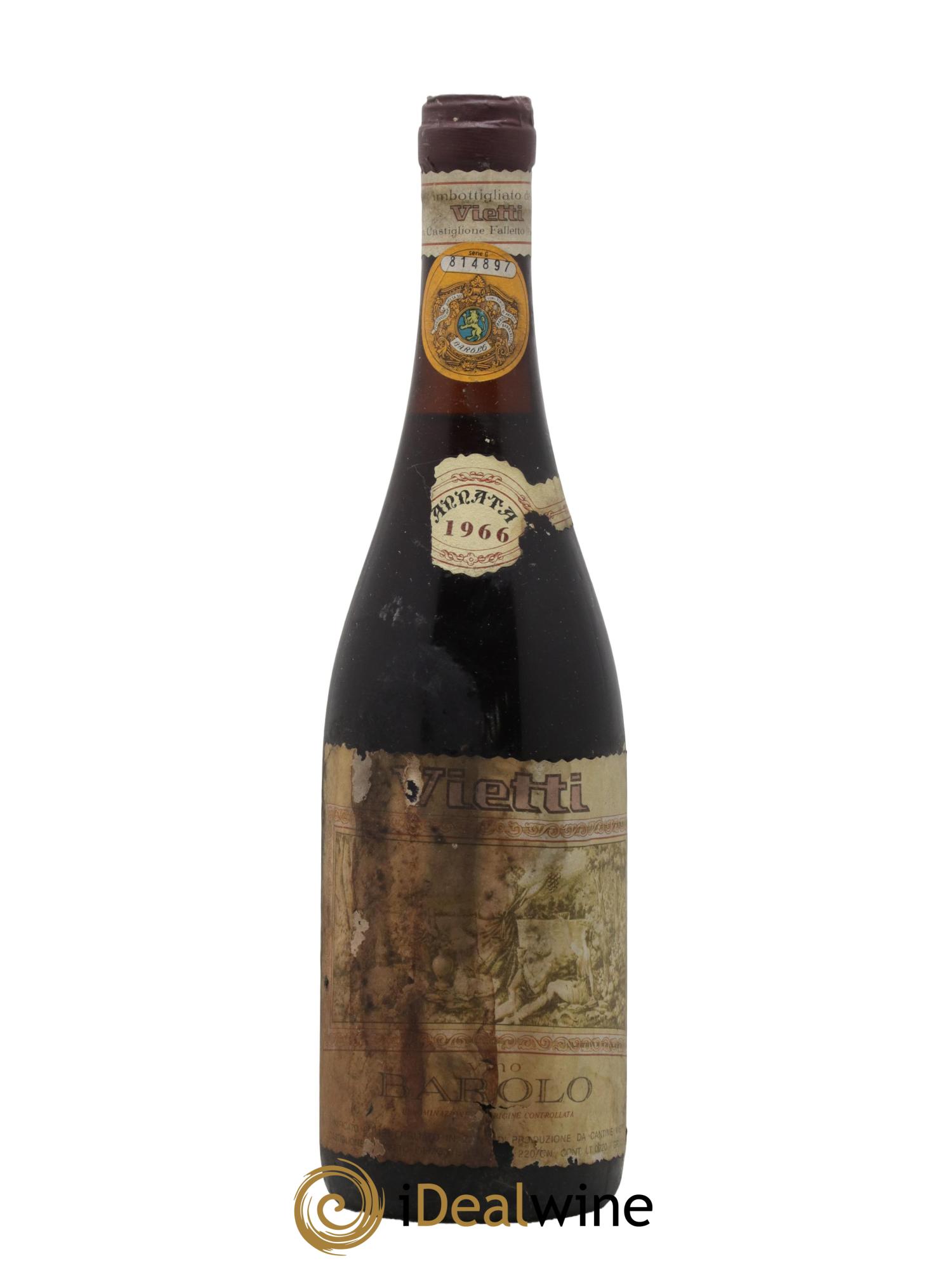 Barolo DOCG Castiglione Vietti 1966 - Lot de 1 bouteille - 0