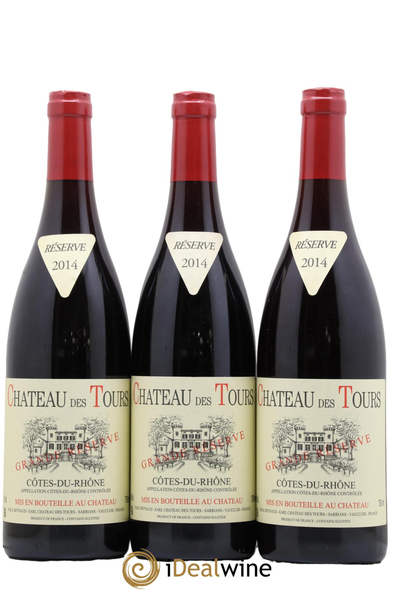 Côtes du Rhône Château des Tours Grande Réserve Emmanuel Reynaud 2014 - Lotto di 3 bottiglie - 0