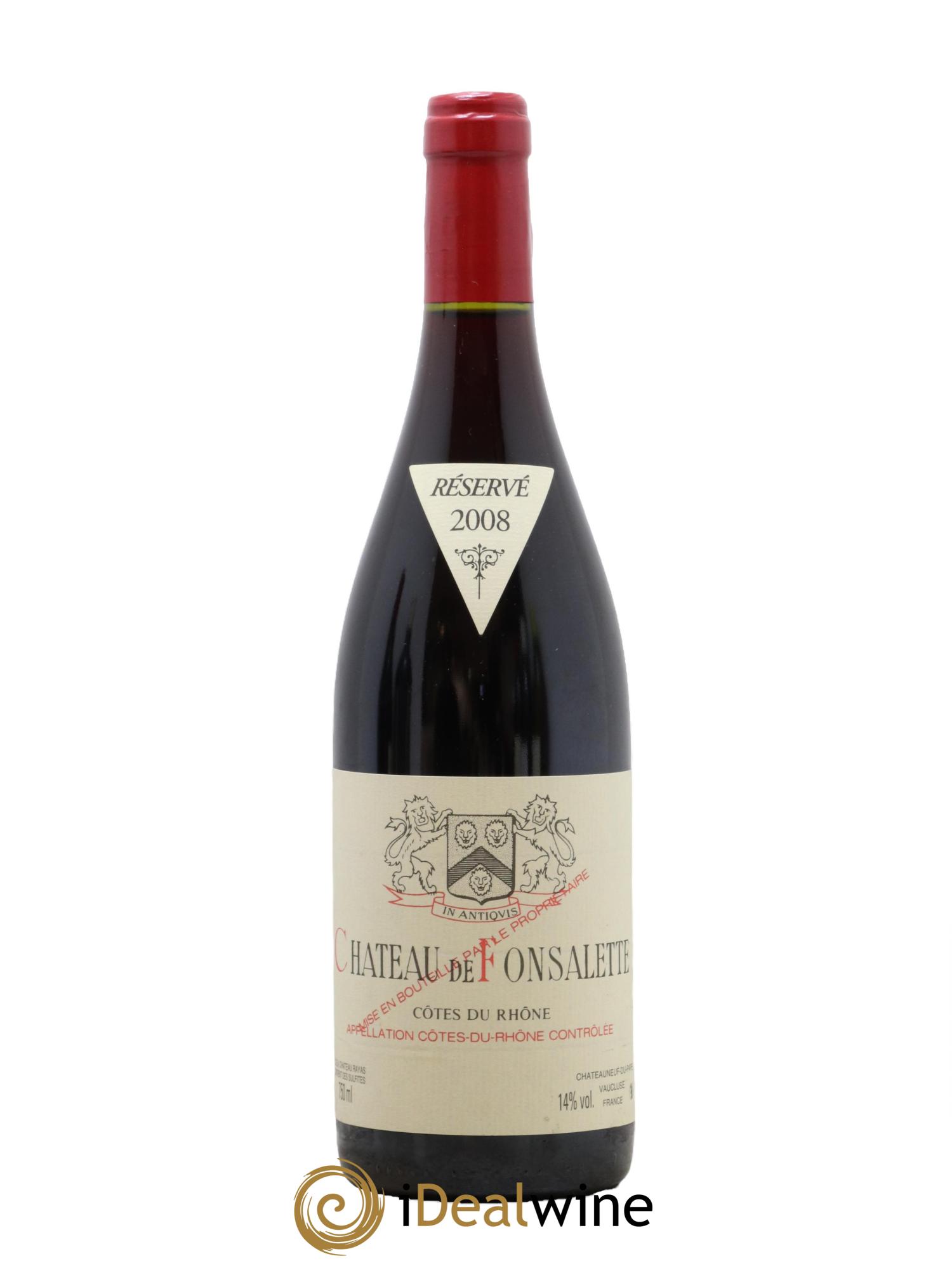 Côtes du Rhône Château de Fonsalette Emmanuel Reynaud 2008 - Lot de 1 bouteille - 0