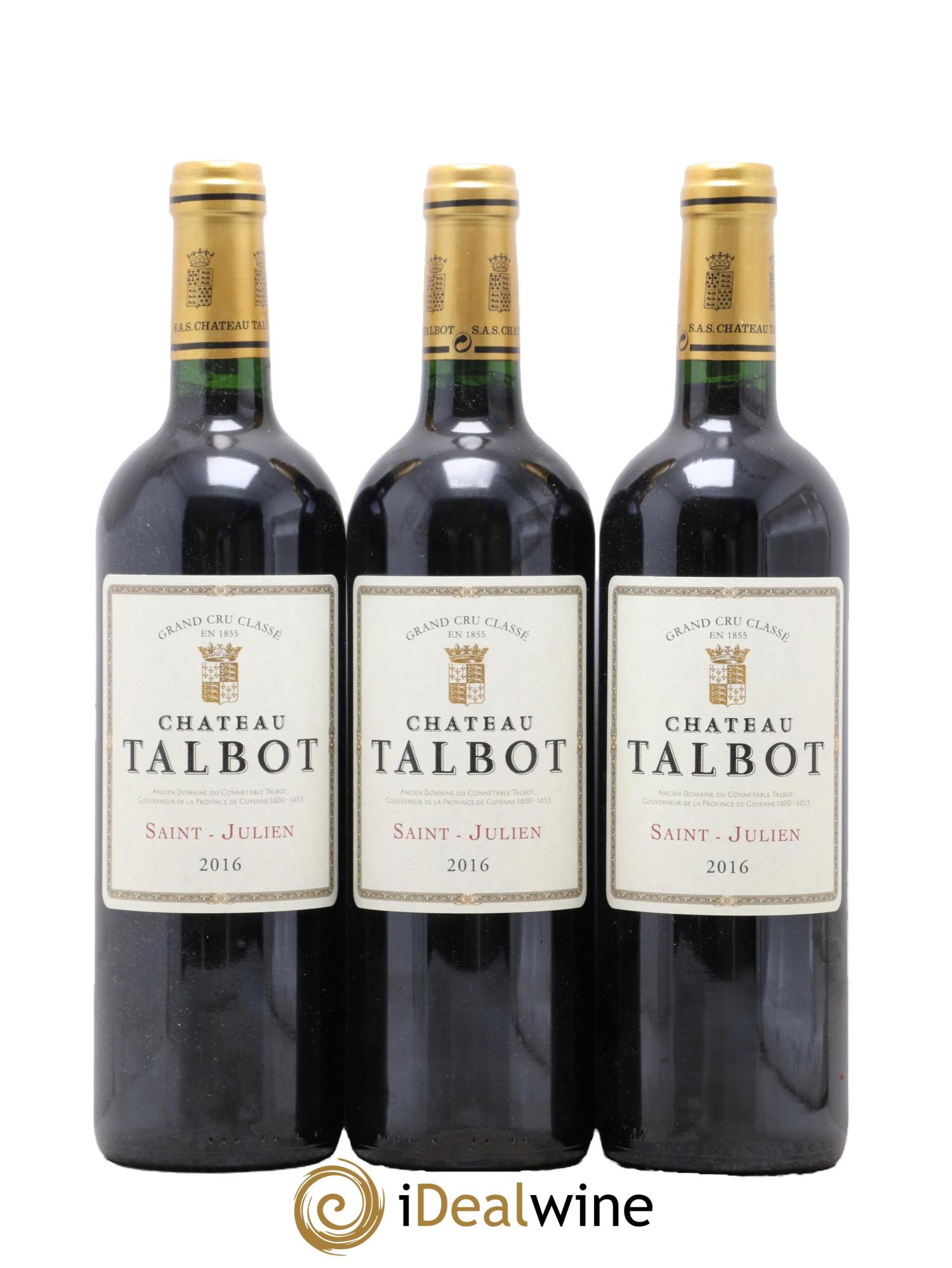 Château Talbot 4ème Grand Cru Classé 2016 - Posten von 3 Flaschen - 0