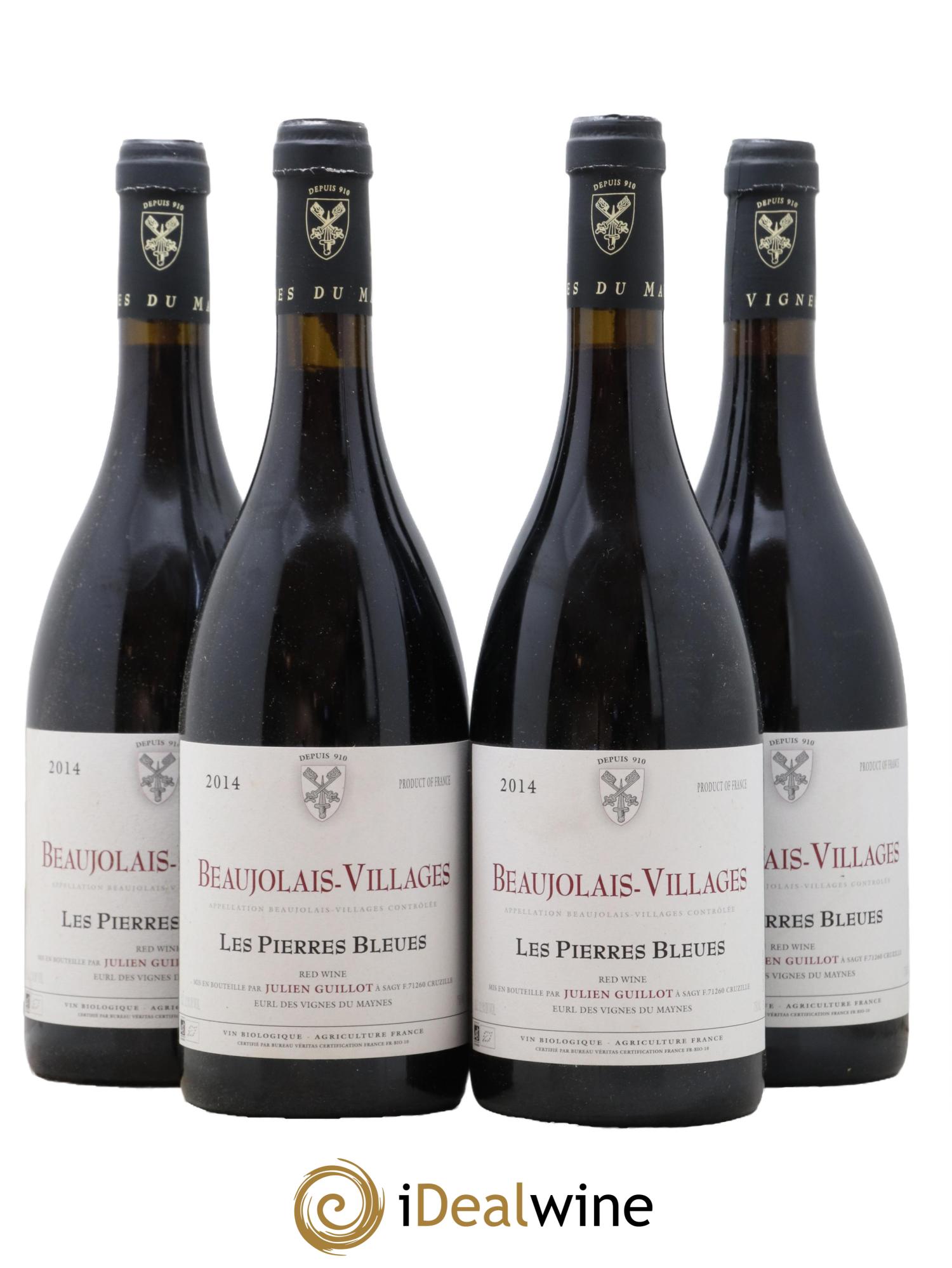 Beaujolais Villages Les Pierres Bleues Julien Guillot 2014 - Lotto di 4 bottiglie - 0