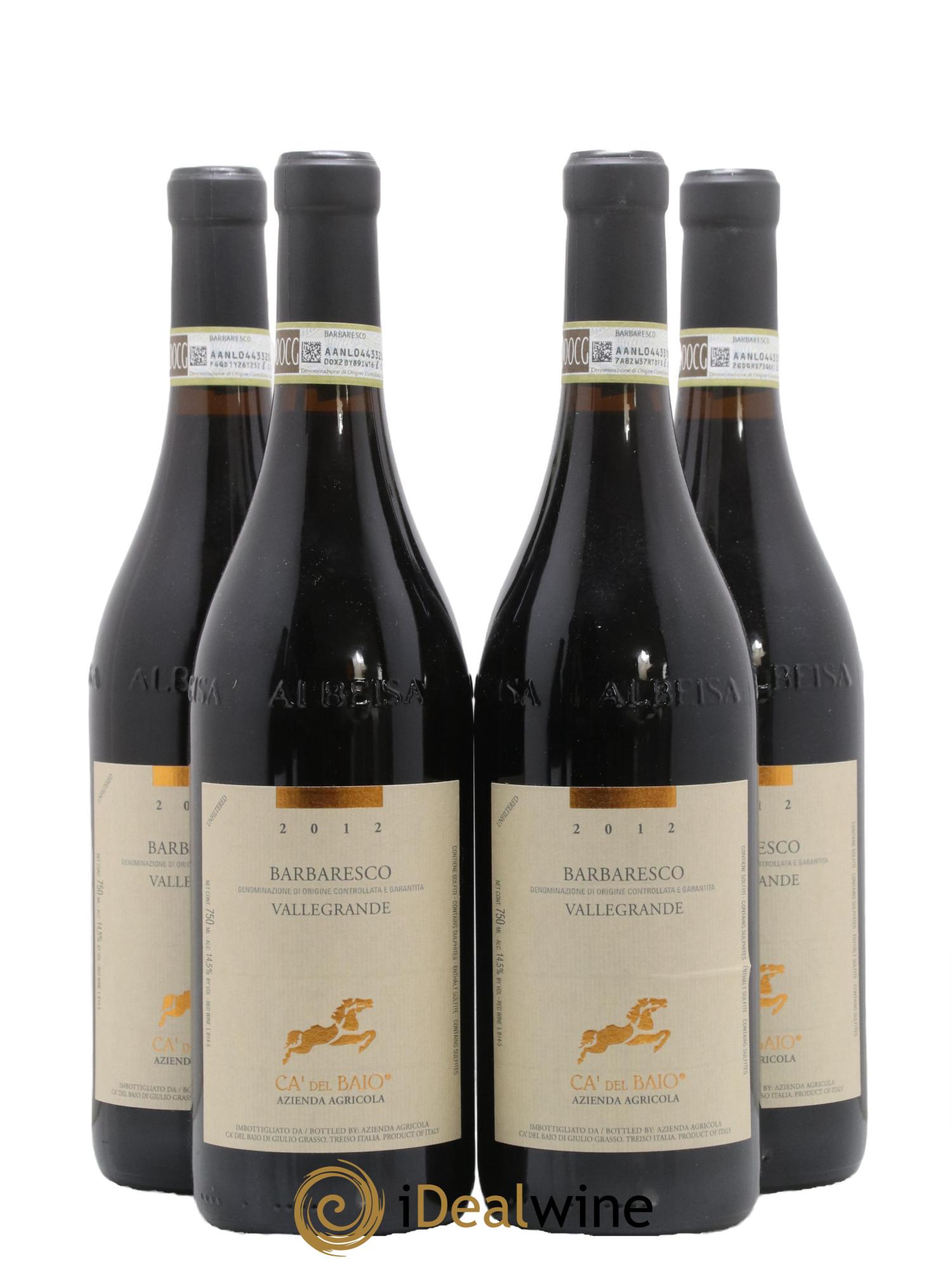 Barbaresco DOCG Vallegrande Ca' del Baio 2012 - Posten von 4 Flaschen - 0