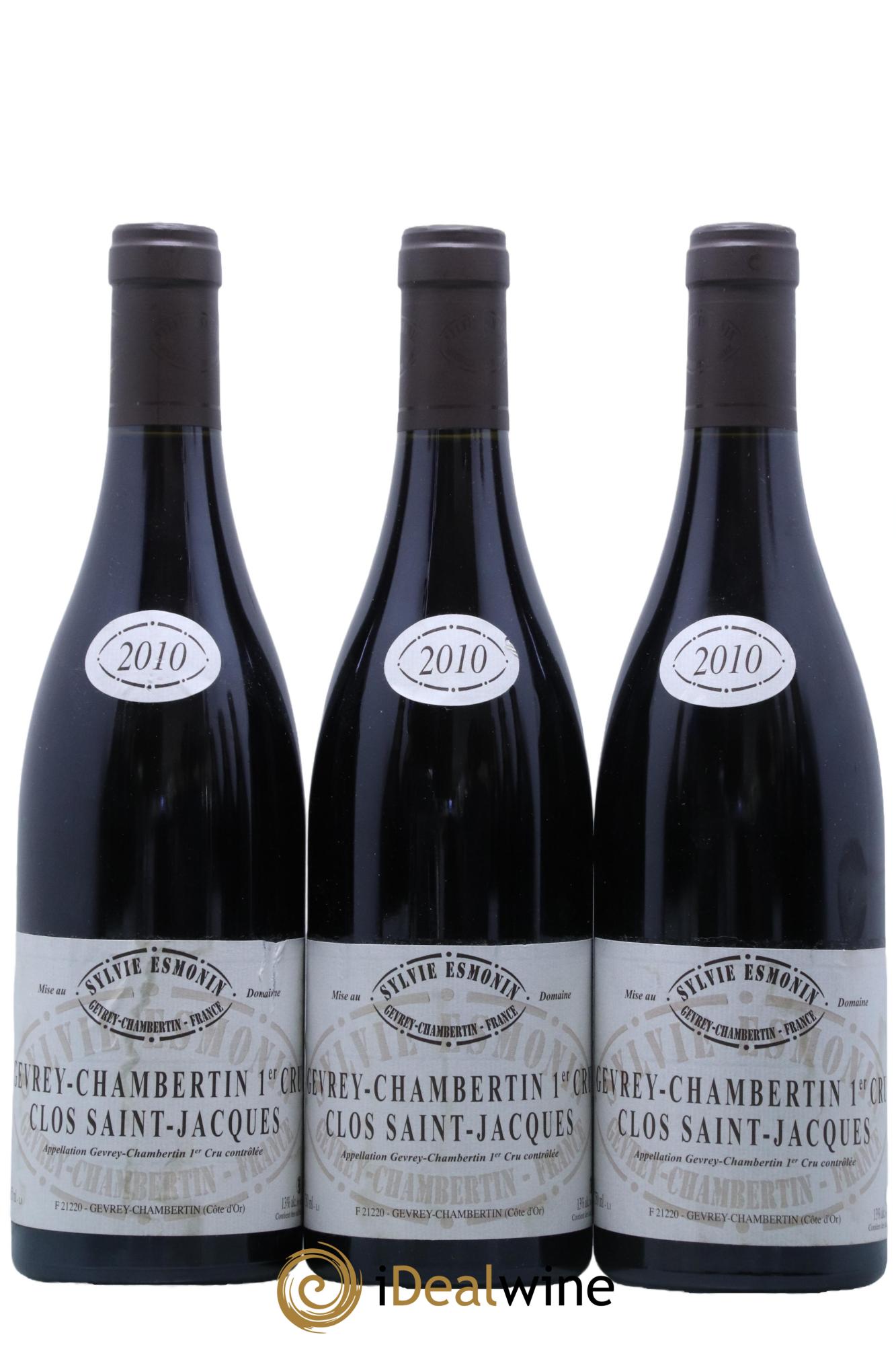 Gevrey-Chambertin 1er Cru Clos Saint Jacques Sylvie Esmonin 2010 - Posten von 3 Flaschen - 0