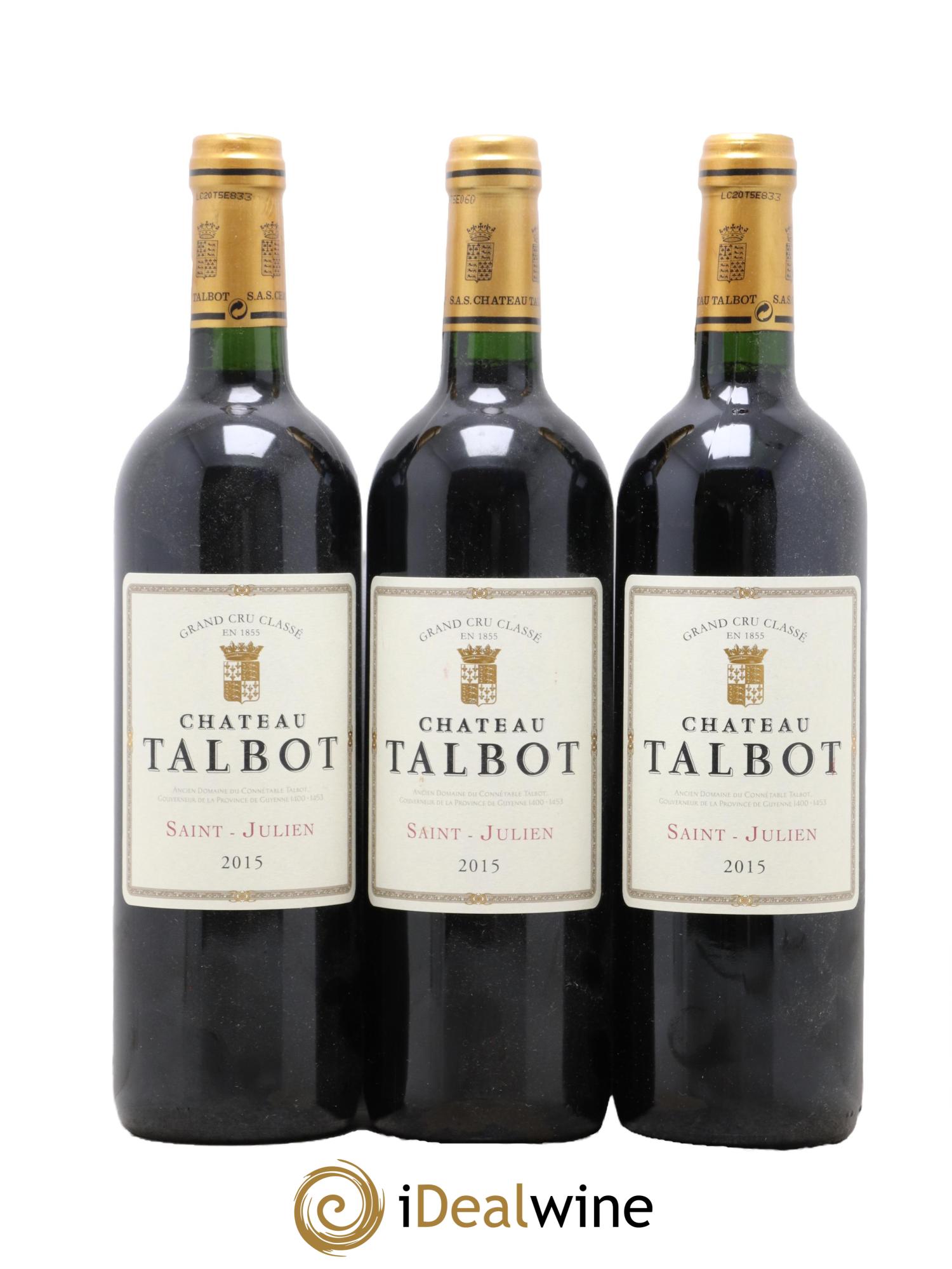 Château Talbot 4ème Grand Cru Classé 2015 - Posten von 3 Flaschen - 0