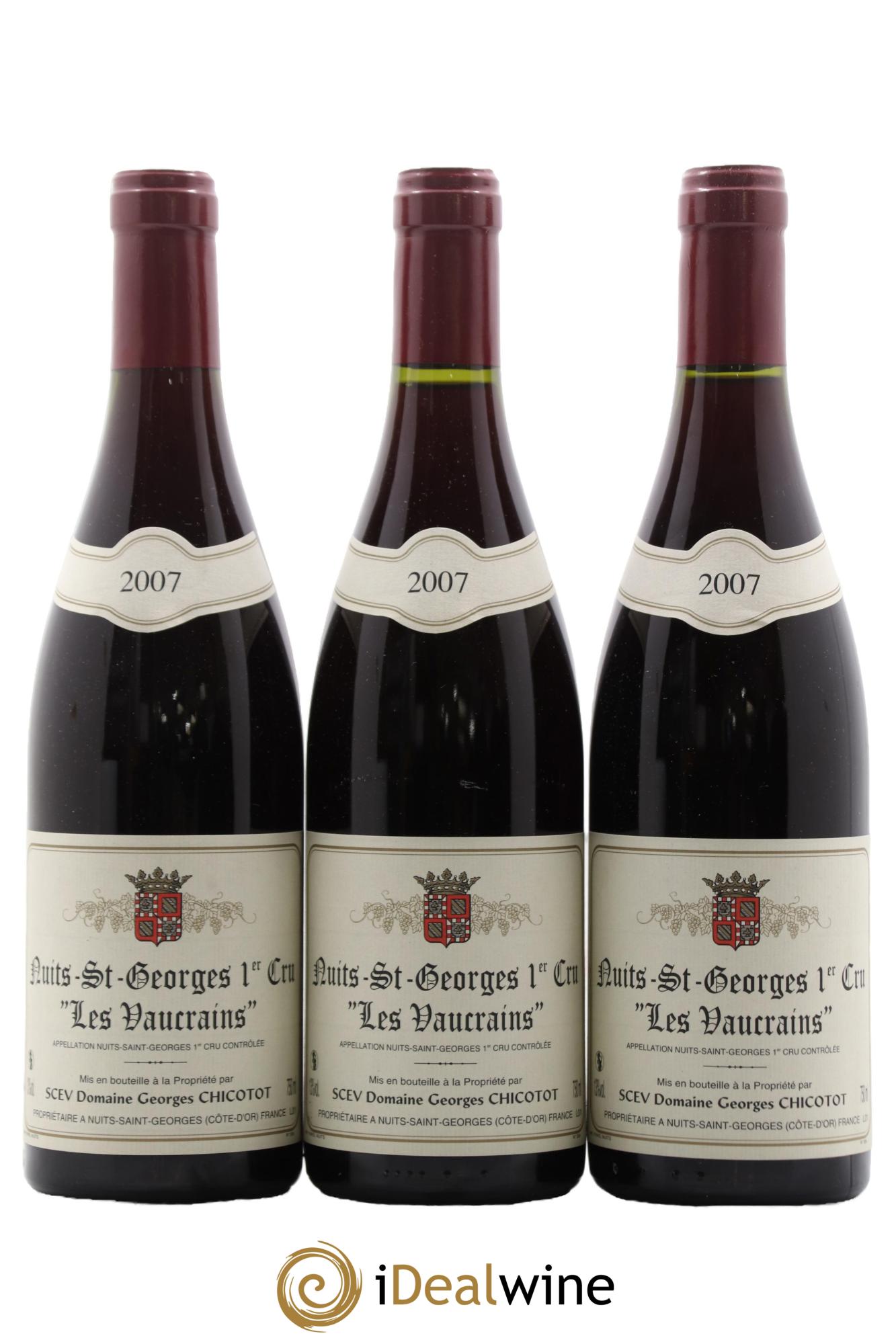 Nuits Saint-Georges 1er Cru Les Vaucrains Chicotot 2007 - Lotto di 3 bottiglie - 0