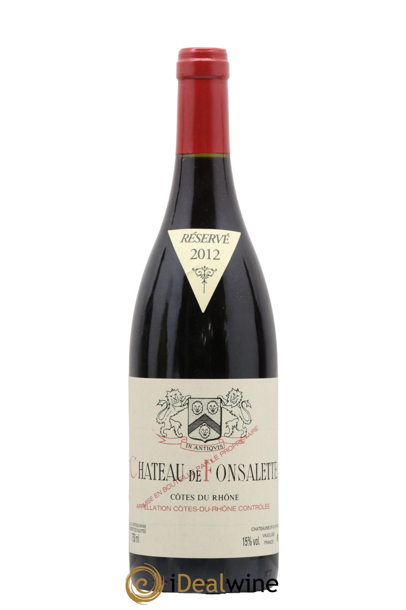 Côtes du Rhône Château de Fonsalette Emmanuel Reynaud 2012 - Lot de 1 bouteille - 0