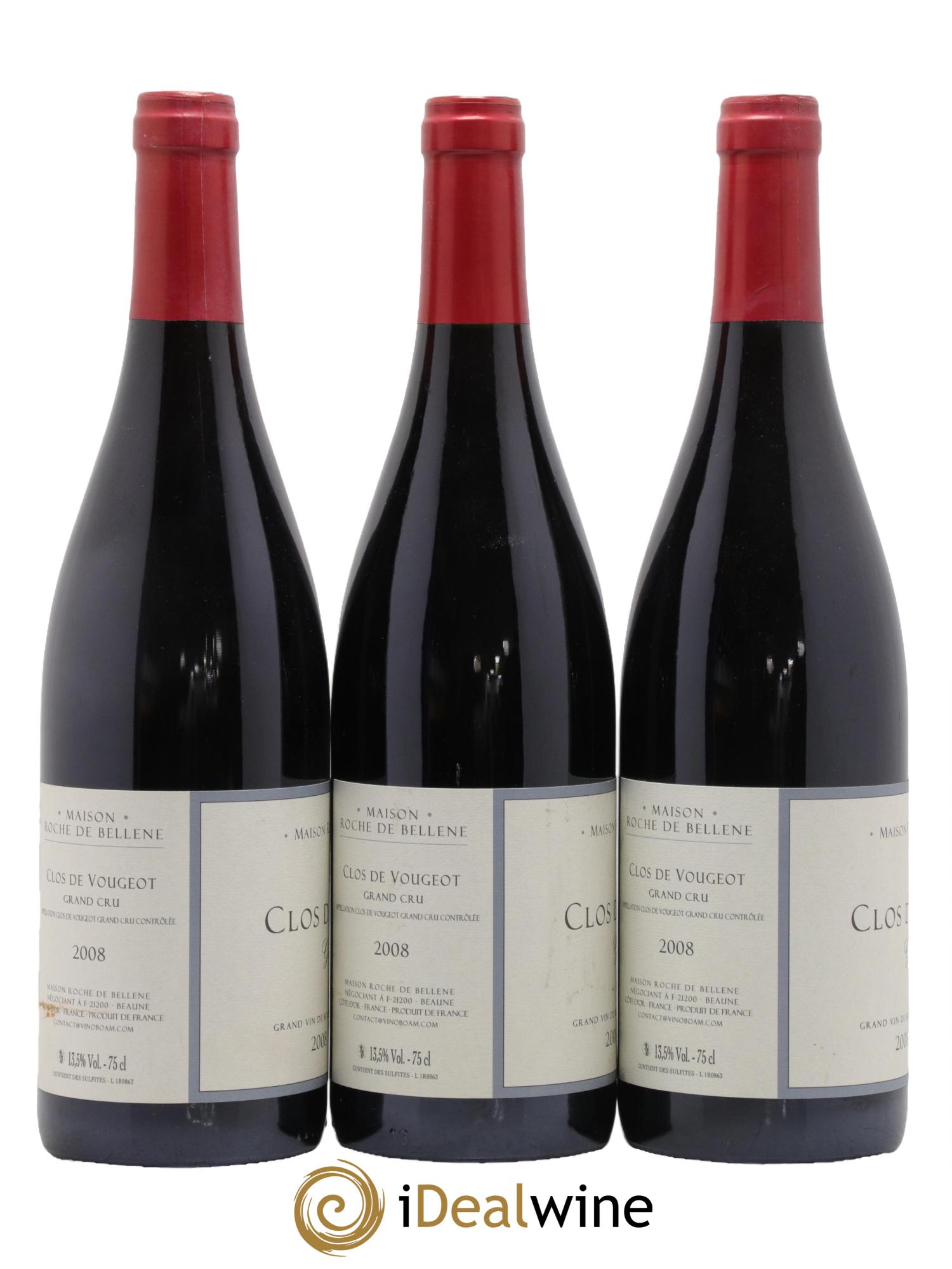 Clos de Vougeot Grand Cru Maison Roche de Bellene 2008 - Lot de 3 bouteilles - 1