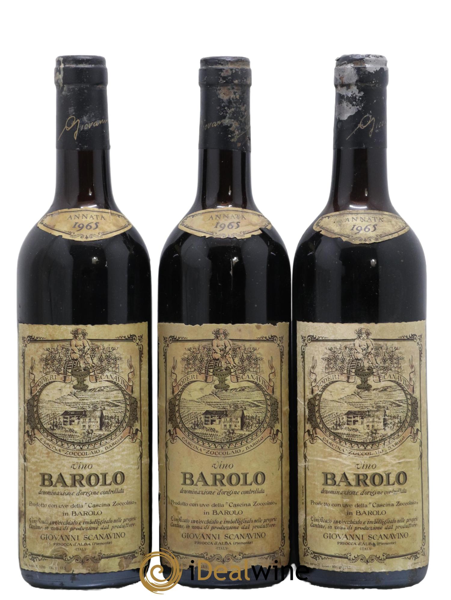 Barolo DOCG Scanavino 1965 - Lot de 3 bouteilles - 0