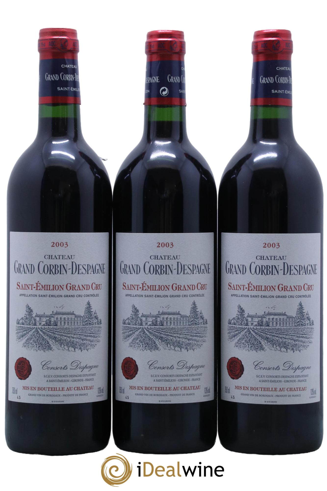 Château Grand Corbin Despagne Grand Cru Classé  2003 - Lotto di 12 bottiglie - 4