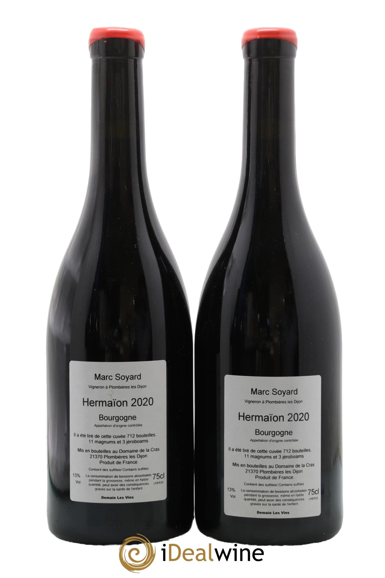 Bourgogne Hermaion Domaine de la Cras - Marc Soyard 2020 - Lot of 2 bottles - 1