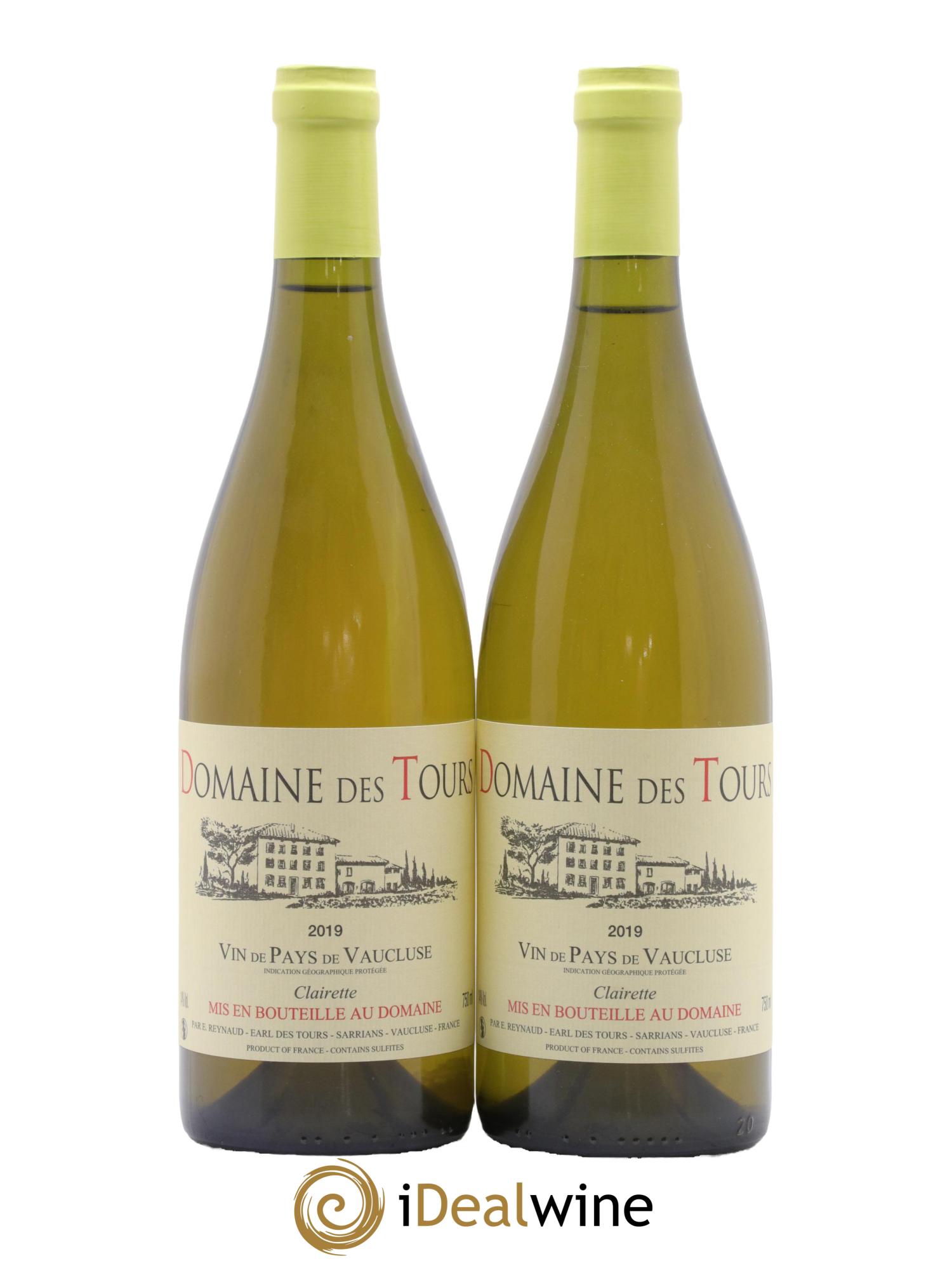 IGP Vaucluse (Vin de Pays de Vaucluse) Domaine des Tours Clairette Emmanuel Reynaud 2019 - Lot de 2 bouteilles - 0