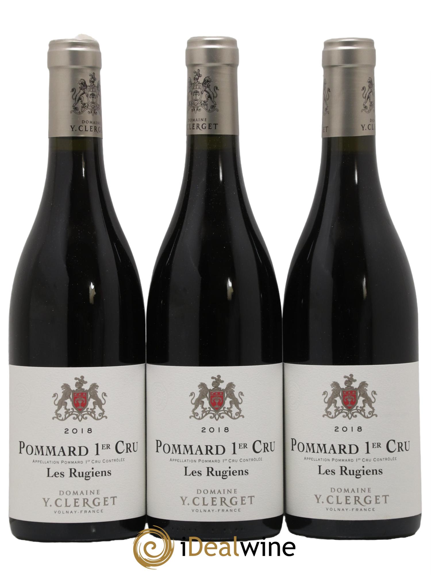 Pommard 1er Cru Rugiens Domaine Yvon Clerget 2018 - Lot de 3 bouteilles - 0