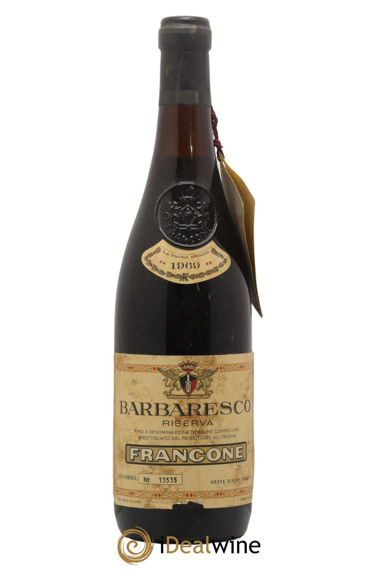 Barbaresco DOCG Riserva Francone 1969 - Lot de 1 bouteille - 0