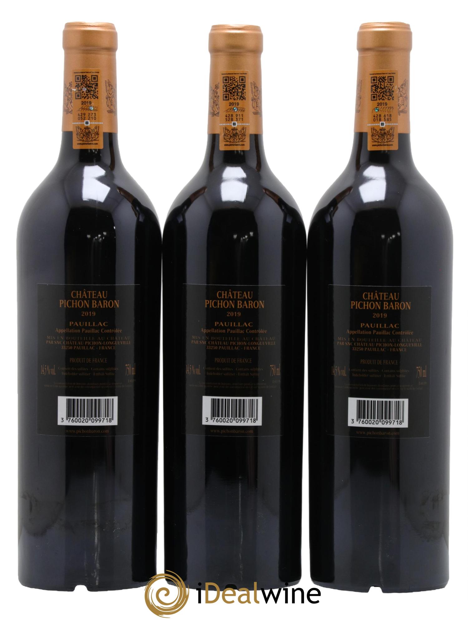 Pichon Longueville Baron 2ème Grand Cru Classé 2019 - Lotto di 6 bottiglie - 2