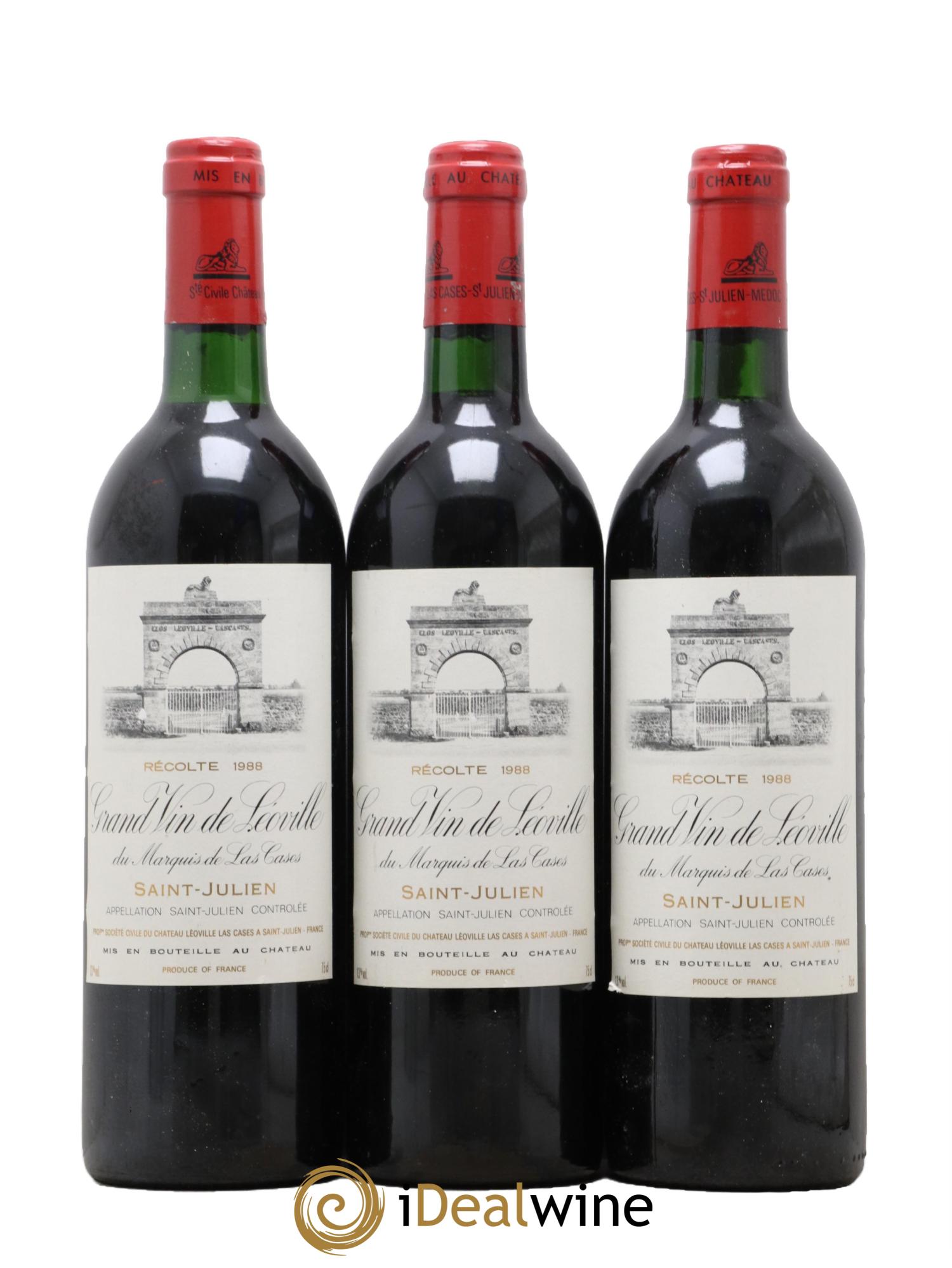 Château Léoville Las Cases 2ème Grand Cru Classé 1988 - Lot de 3 bouteilles - 0