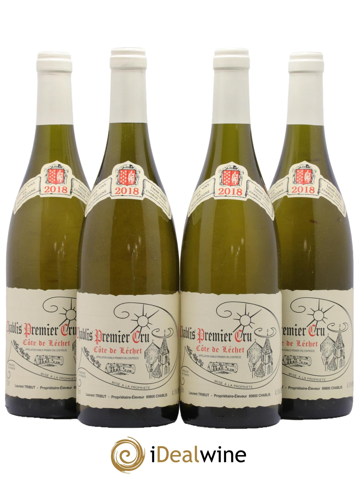 Chablis 1er Cru Côte de Lechet Laurent Tribut 2018 - Lot de 4 bouteilles - 0