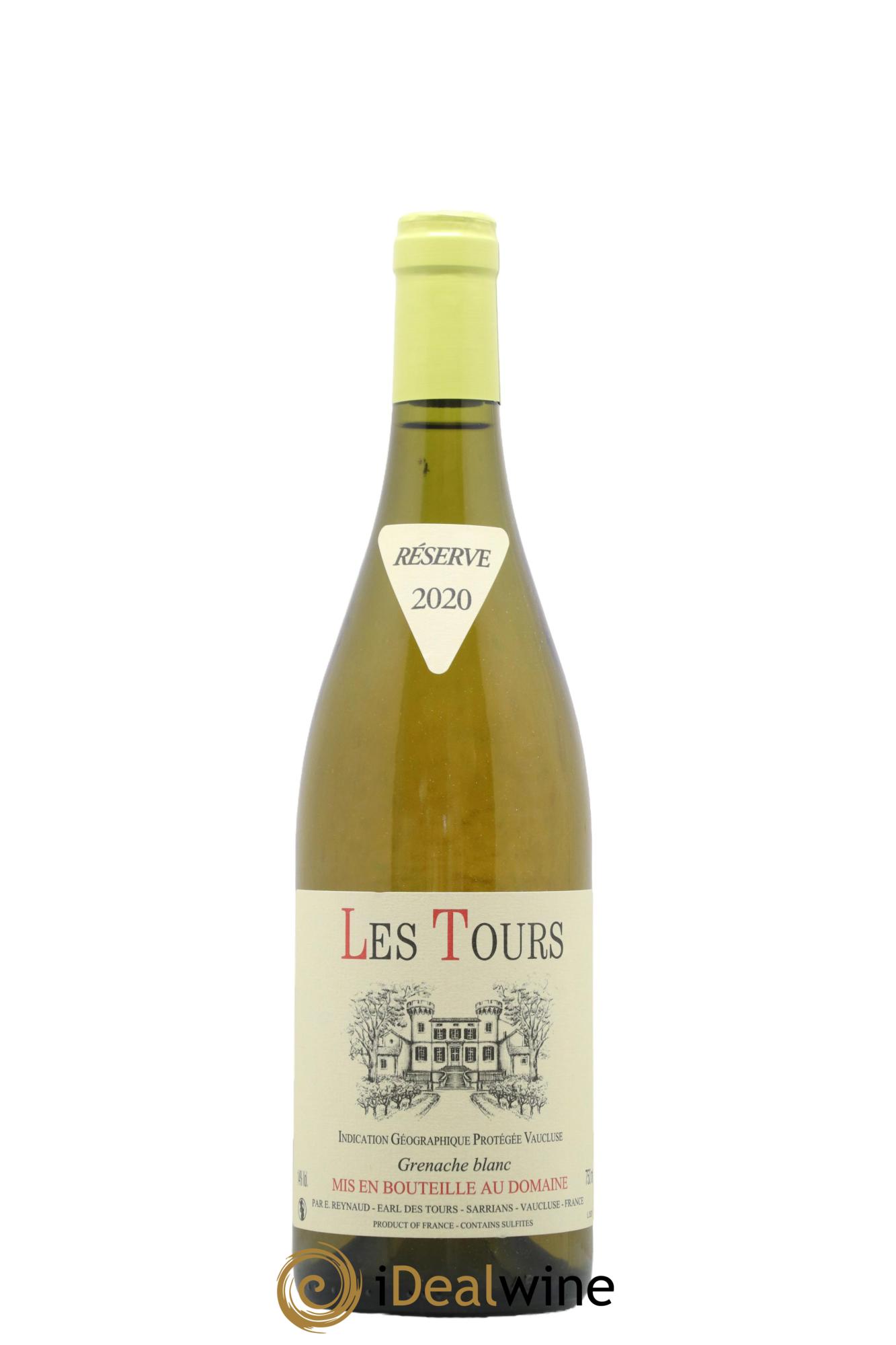 IGP Vaucluse (Vin de Pays de Vaucluse) Les Tours Grenache Blanc Emmanuel Reynaud 2020 - Lot de 1 bouteille - 0