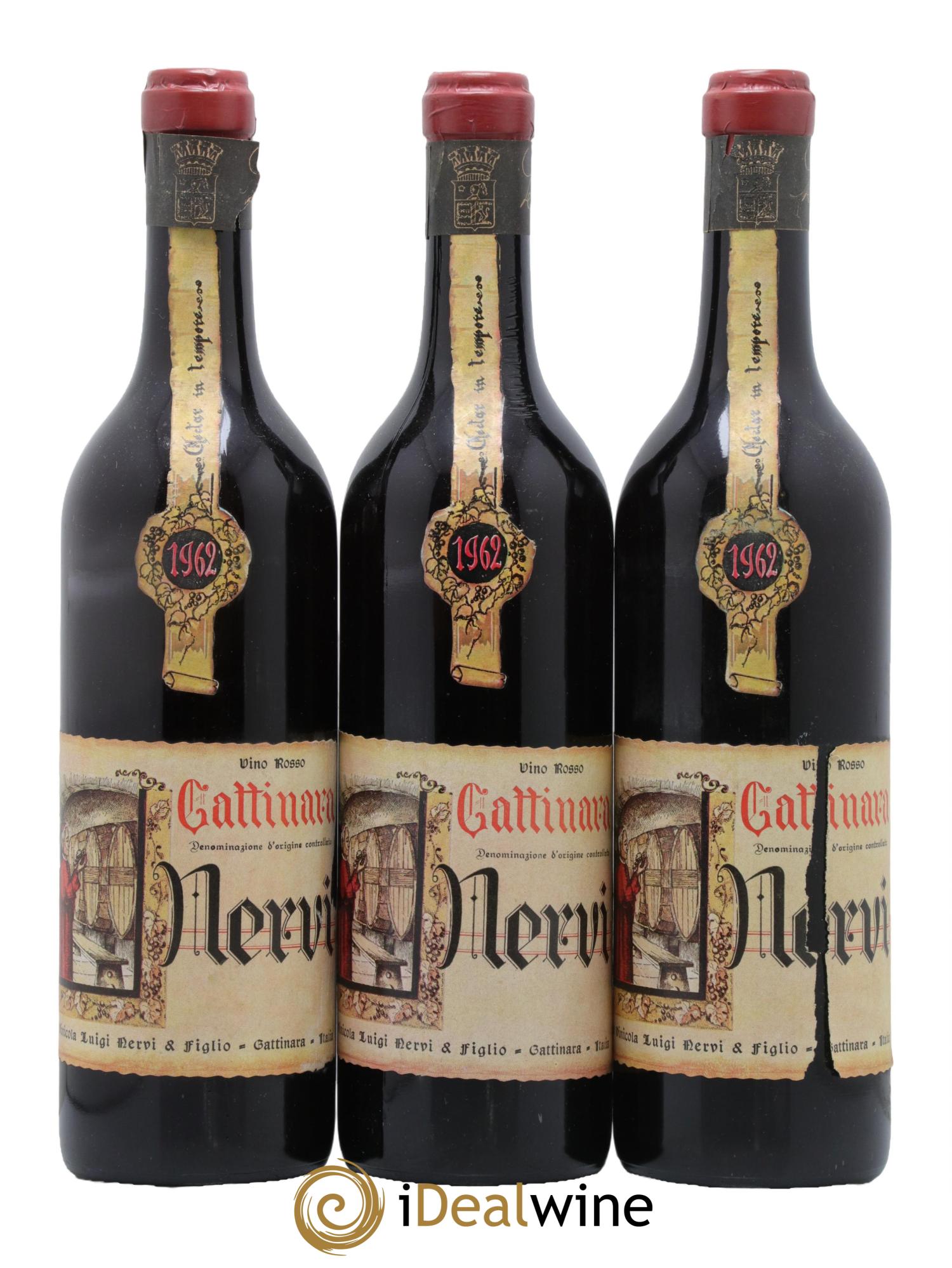 Gattinara DOCG Nervi 1962 - Lot de 3 bouteilles - 0