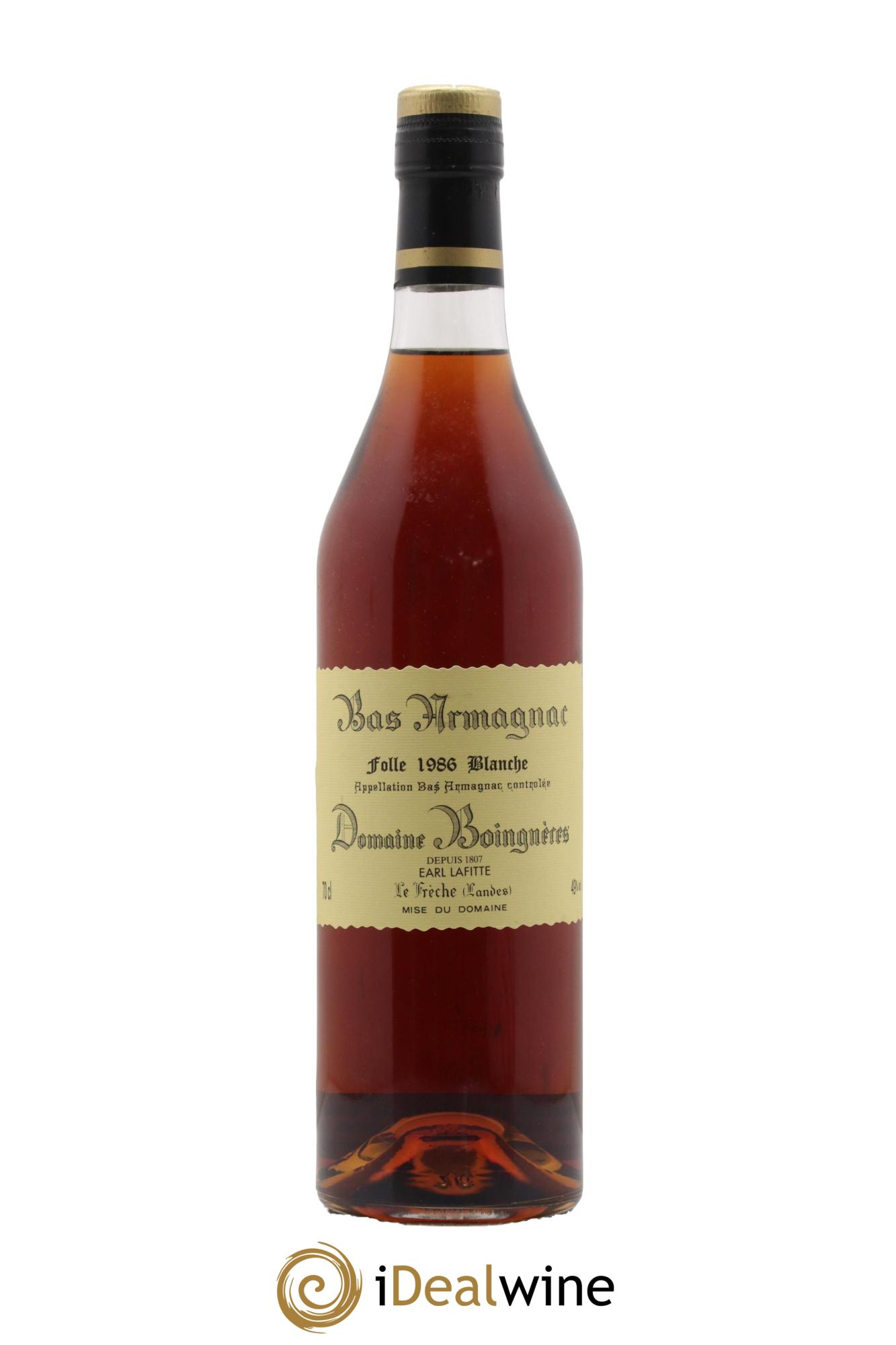 Bas-Armagnac Boingneres Folle Blanche 1986 - Lot de 1 bouteille - 0