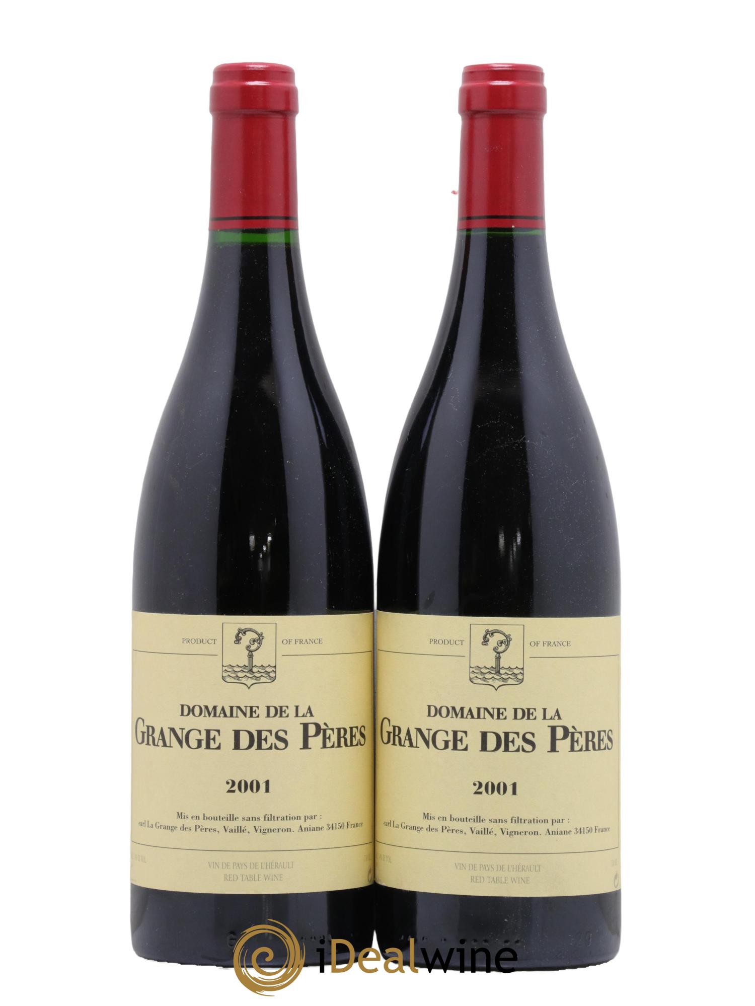 IGP Pays d'Hérault Grange des Pères Laurent Vaillé 2001 - Lot de 2 bouteilles - 0