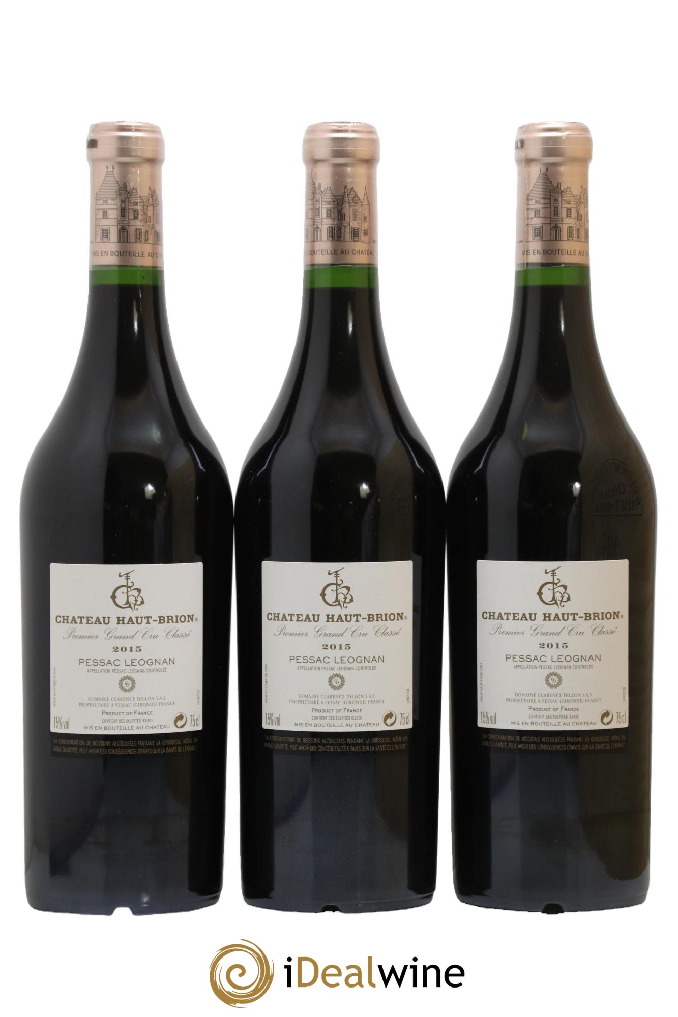 Château Haut Brion 1er Grand Cru Classé 2015 - Lotto di 3 bottiglie - 2