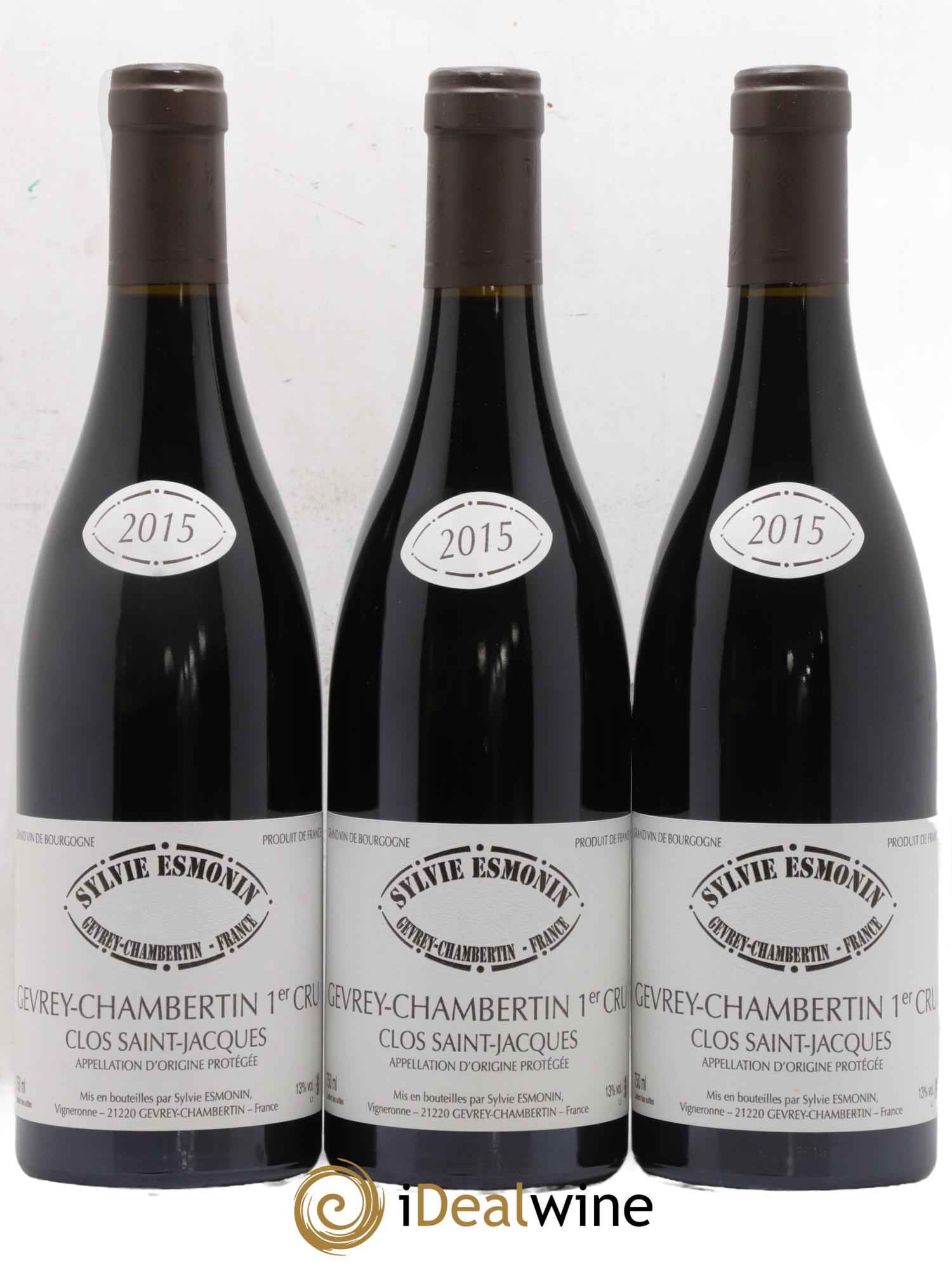 Gevrey-Chambertin 1er Cru Clos Saint Jacques Sylvie Esmonin 2015 - Lotto di 3 bottiglie - 0