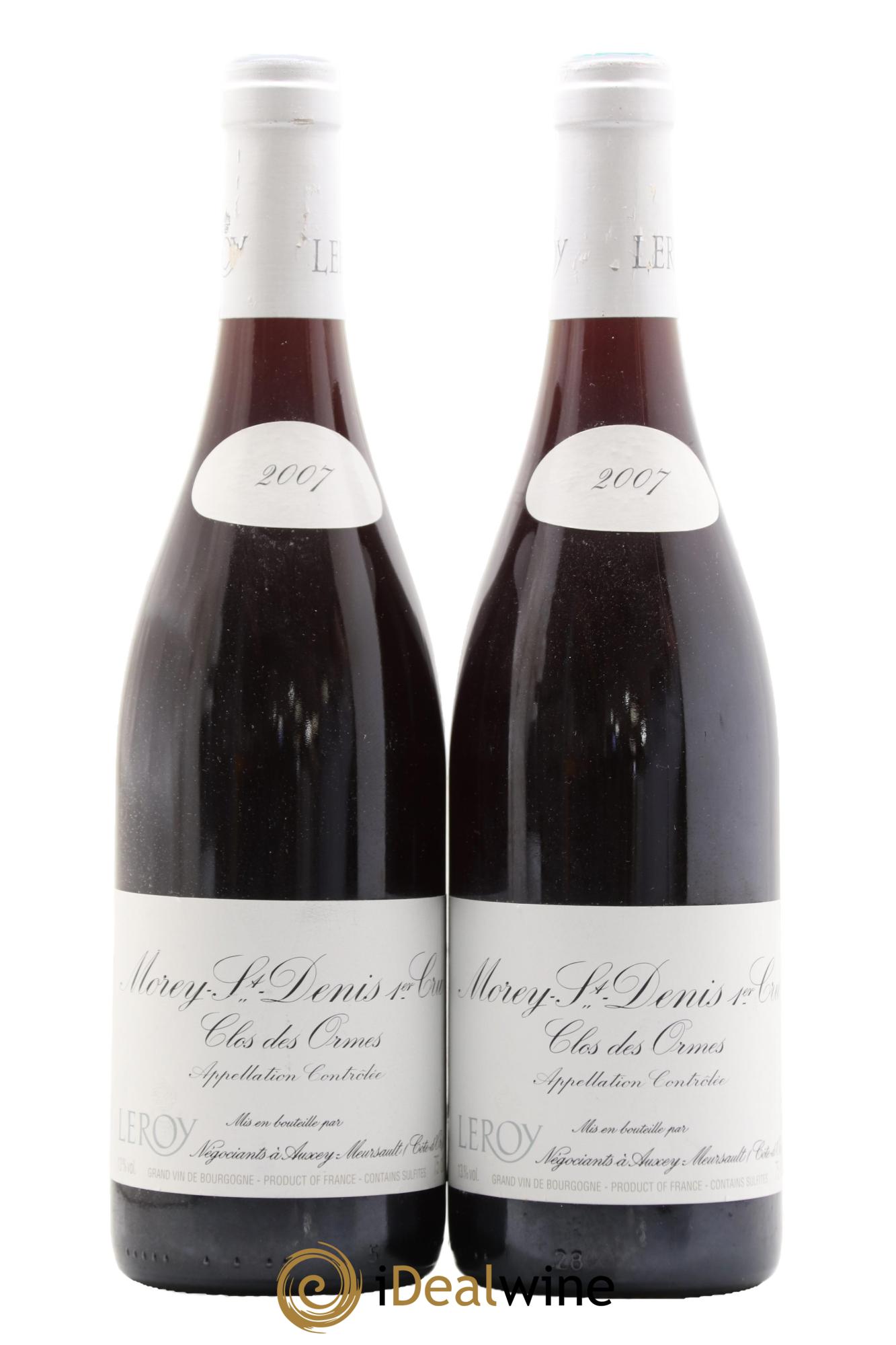 Morey Saint-Denis 1er Cru Clos des Ormes Leroy SA 2007 - Posten von 2 Flaschen - 0