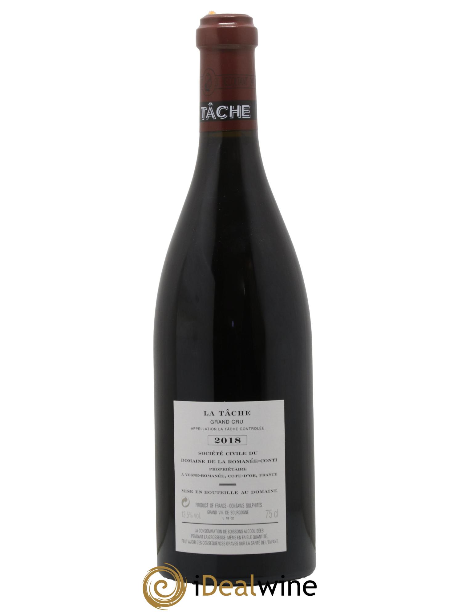 La Tâche Grand Cru Domaine de la Romanée-Conti 2018 - Lot of 1 bottle - 1