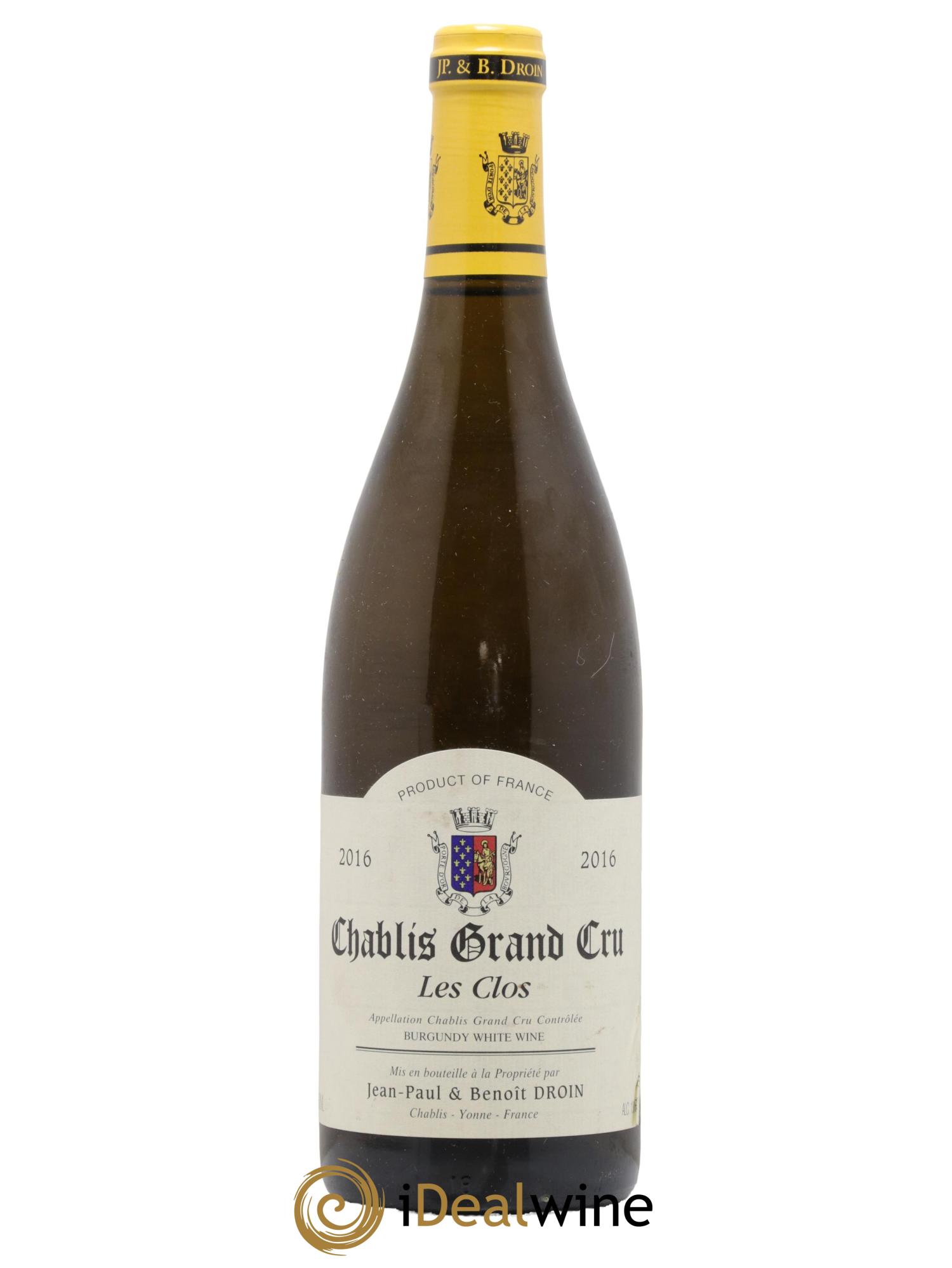 Chablis Grand Cru Les Clos Jean-Paul & Benoît Droin (Domaine)  2016 - Posten von 1 Flasche - 0