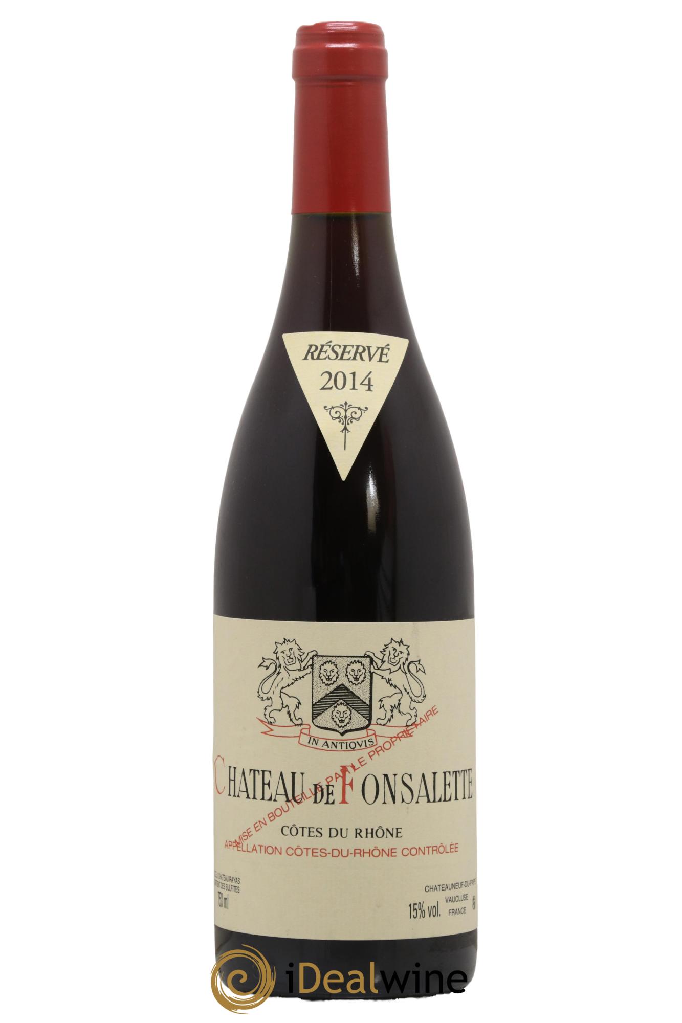 Côtes du Rhône Château de Fonsalette Emmanuel Reynaud 2014 - Lot de 1 bouteille - 0