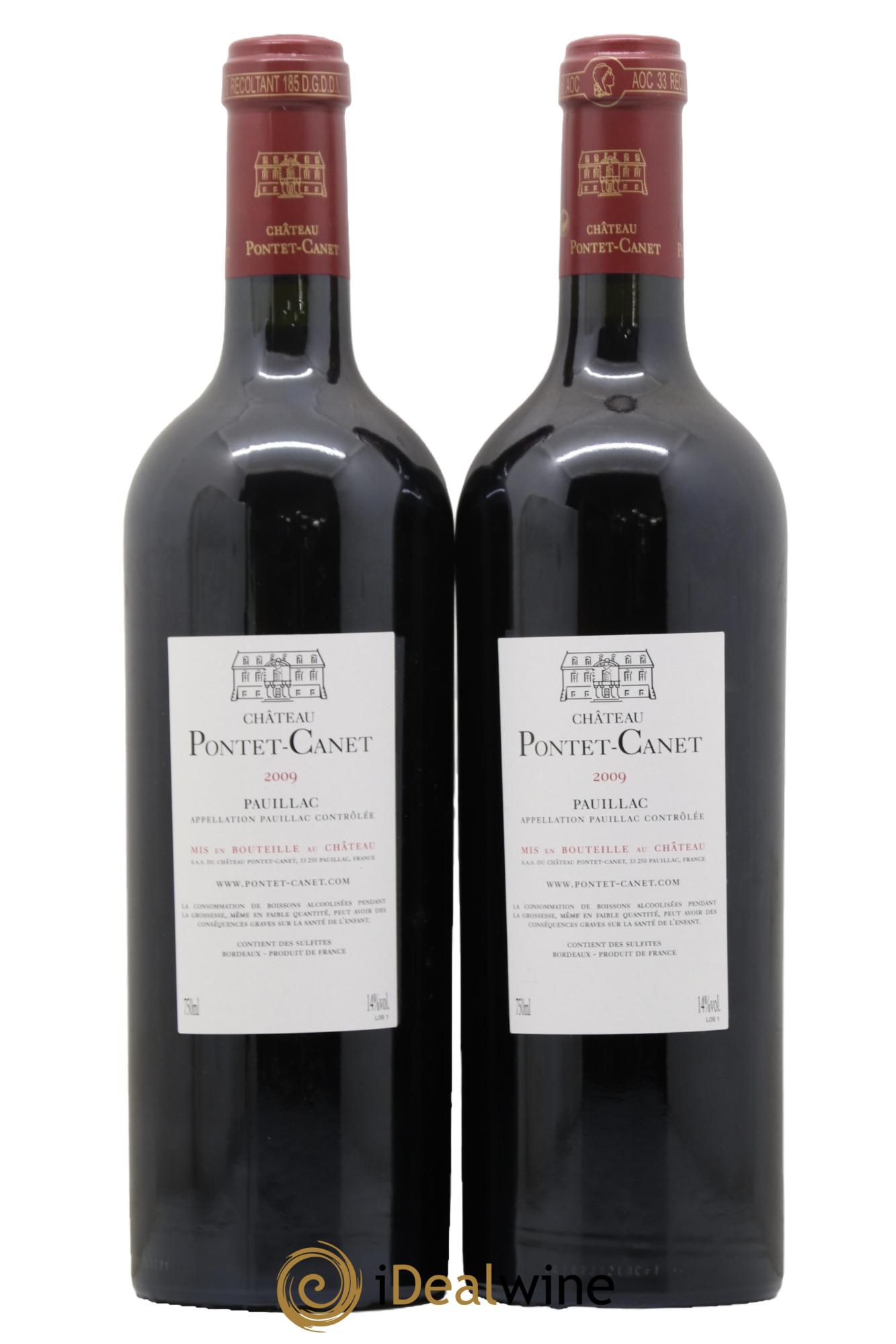 Château Pontet Canet 5ème Grand Cru Classé 2009 - Lotto di 2 bottiglie - 1