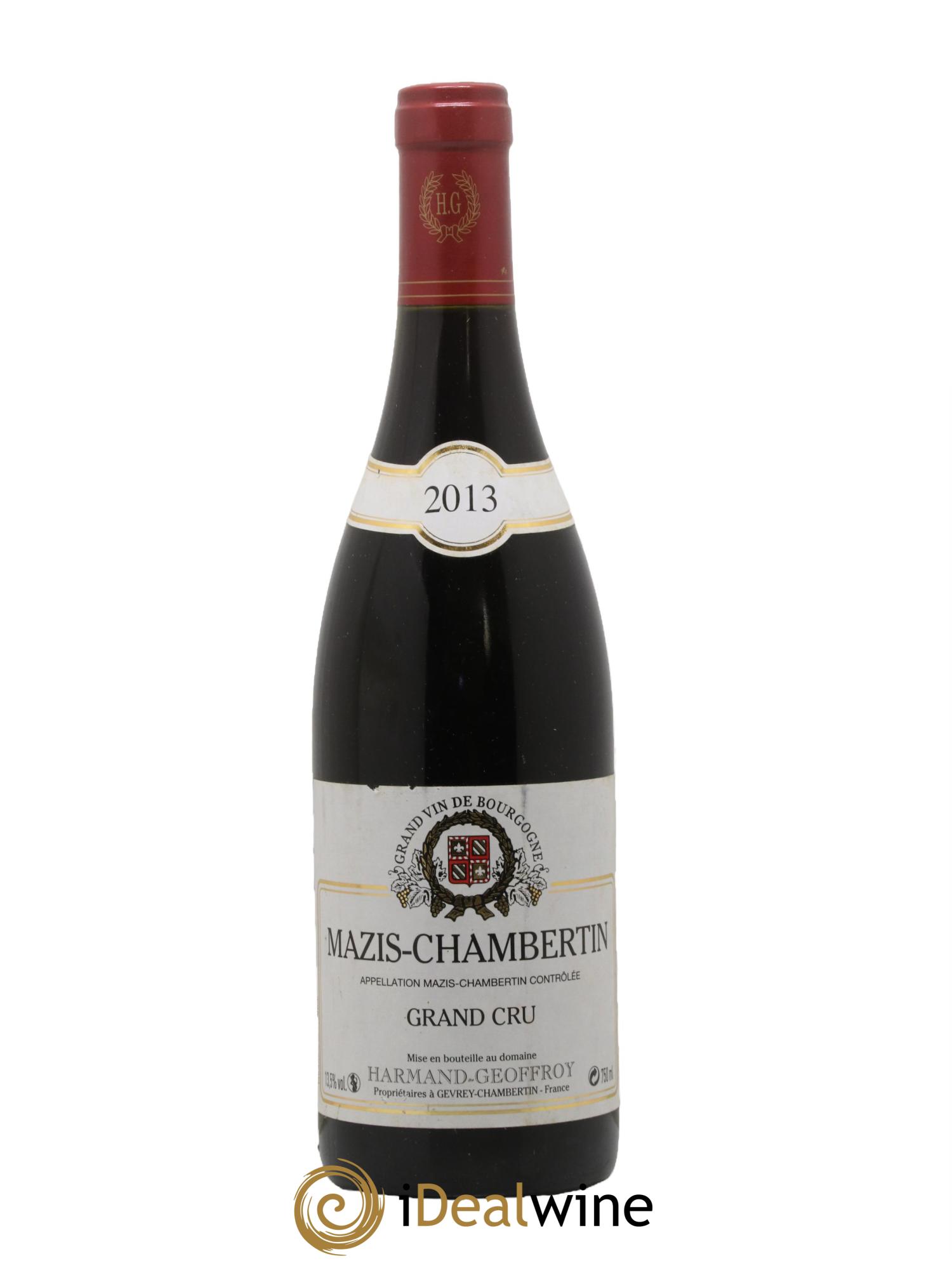 Mazis-Chambertin Grand Cru Harmand-Geoffroy (Domaine) 2013 - Lot de 1 bouteille - 0