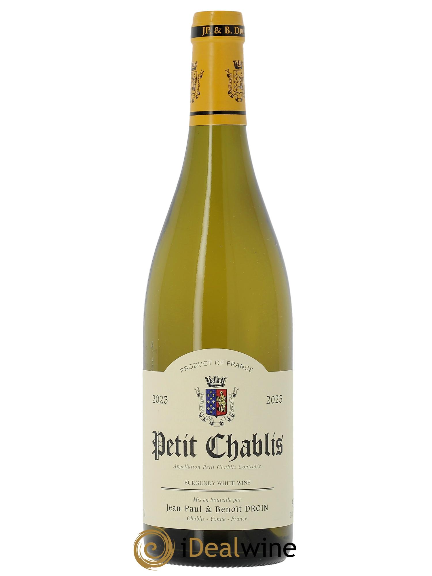 Petit Chablis Jean-Paul & Benoît Droin (Domaine)  2023 - Lot of 1 bottle - 0