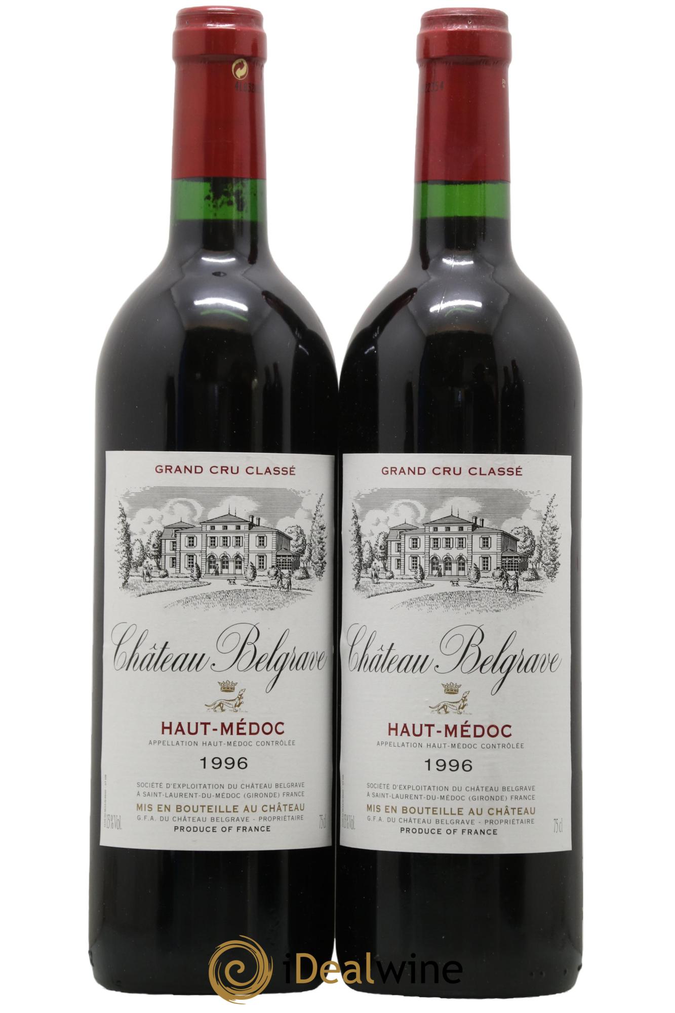 Château Belgrave 5ème Grand Cru Classé 1996 - Lotto di 2 bottiglie - 0