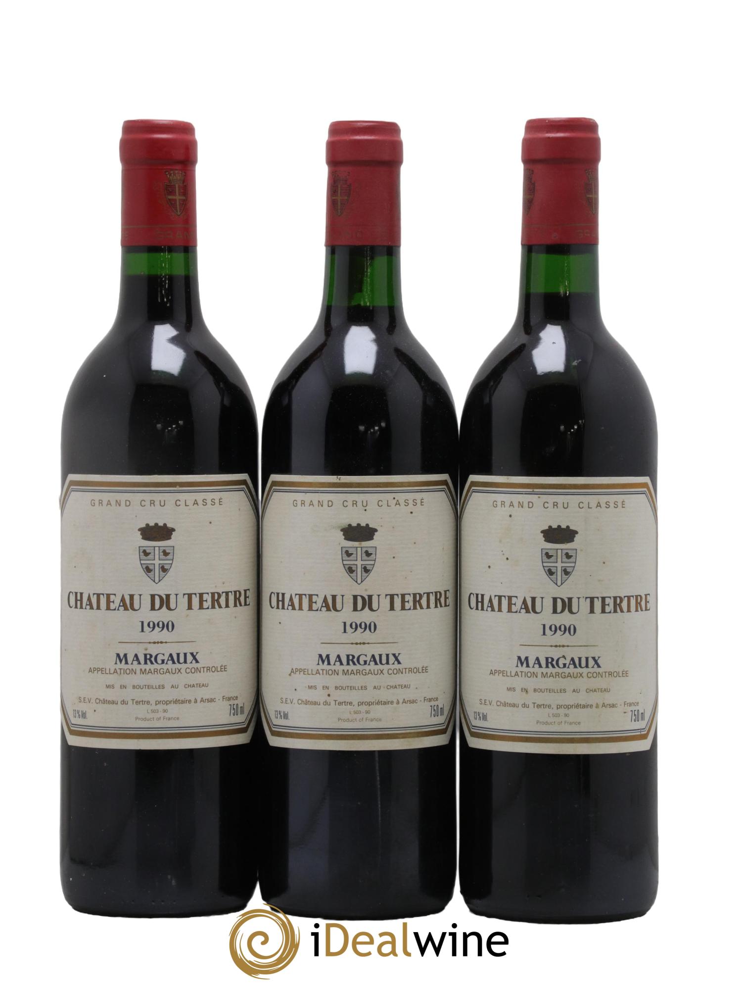 Château du Tertre 5ème Grand Cru Classé 1990 - Posten von 3 Flaschen - 0