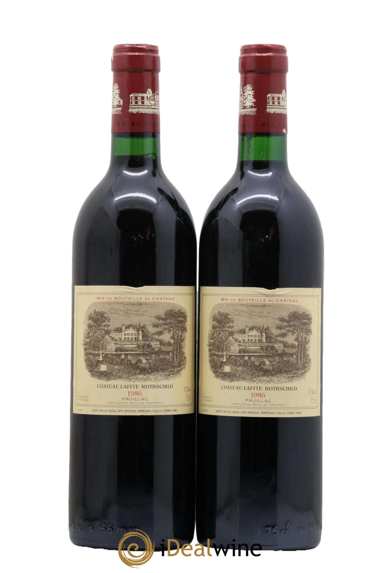 Château Lafite Rothschild 1er Grand Cru Classé 1986 - Lot de 2 bouteilles - 0