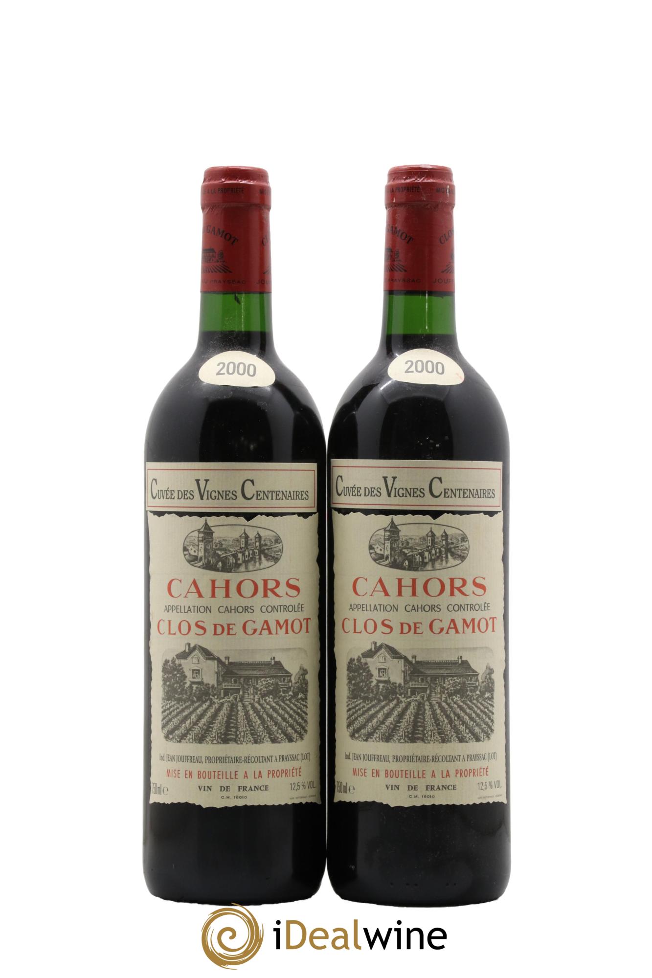 Cahors Clos de Gamot Cuvée des Vignes Centenaires 2000 - Lot de 2 bouteilles - 0