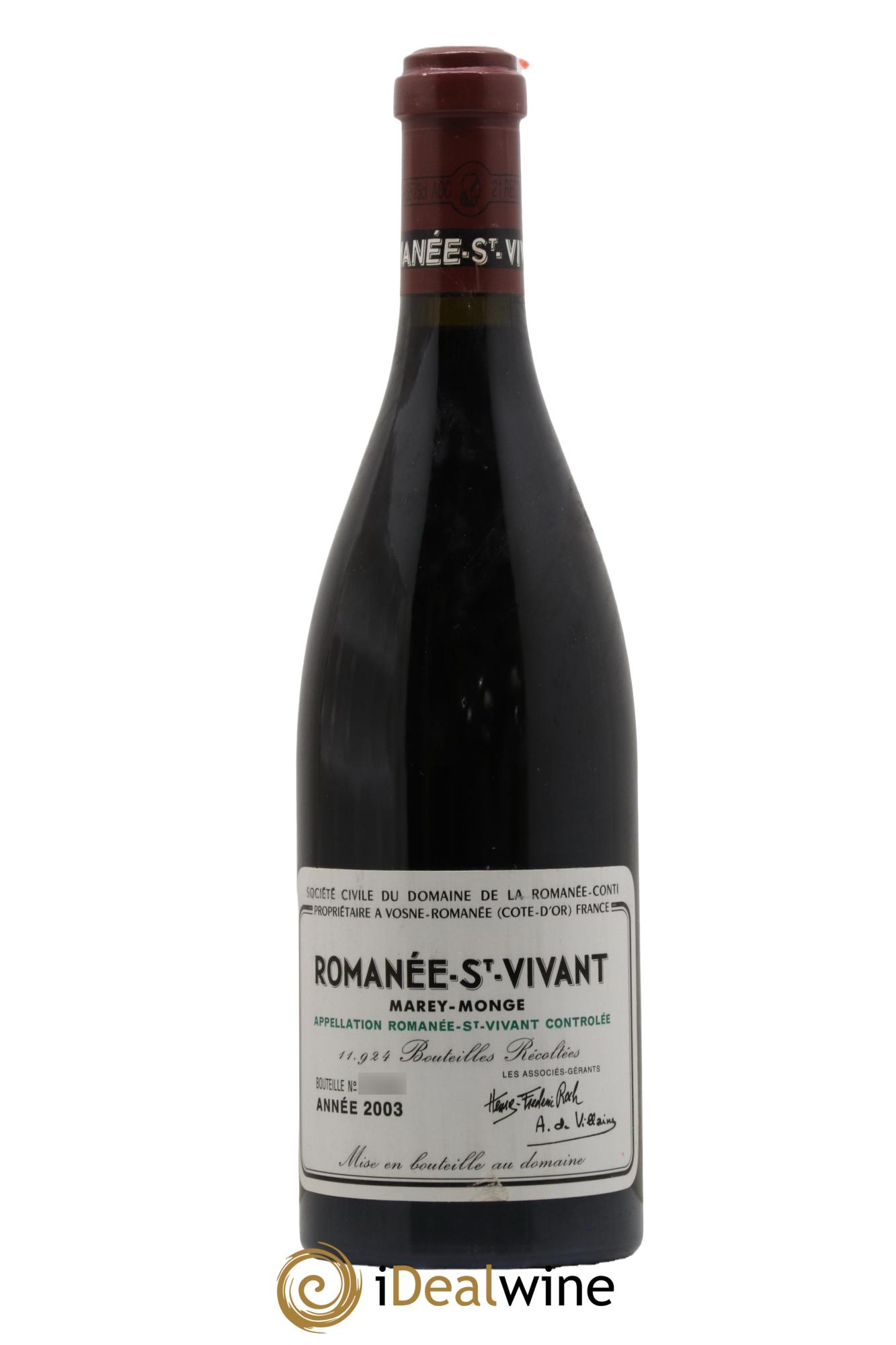 Romanée-Saint-Vivant Grand Cru Domaine de la Romanée-Conti 2003 - Lotto di 1 bottiglia - 0