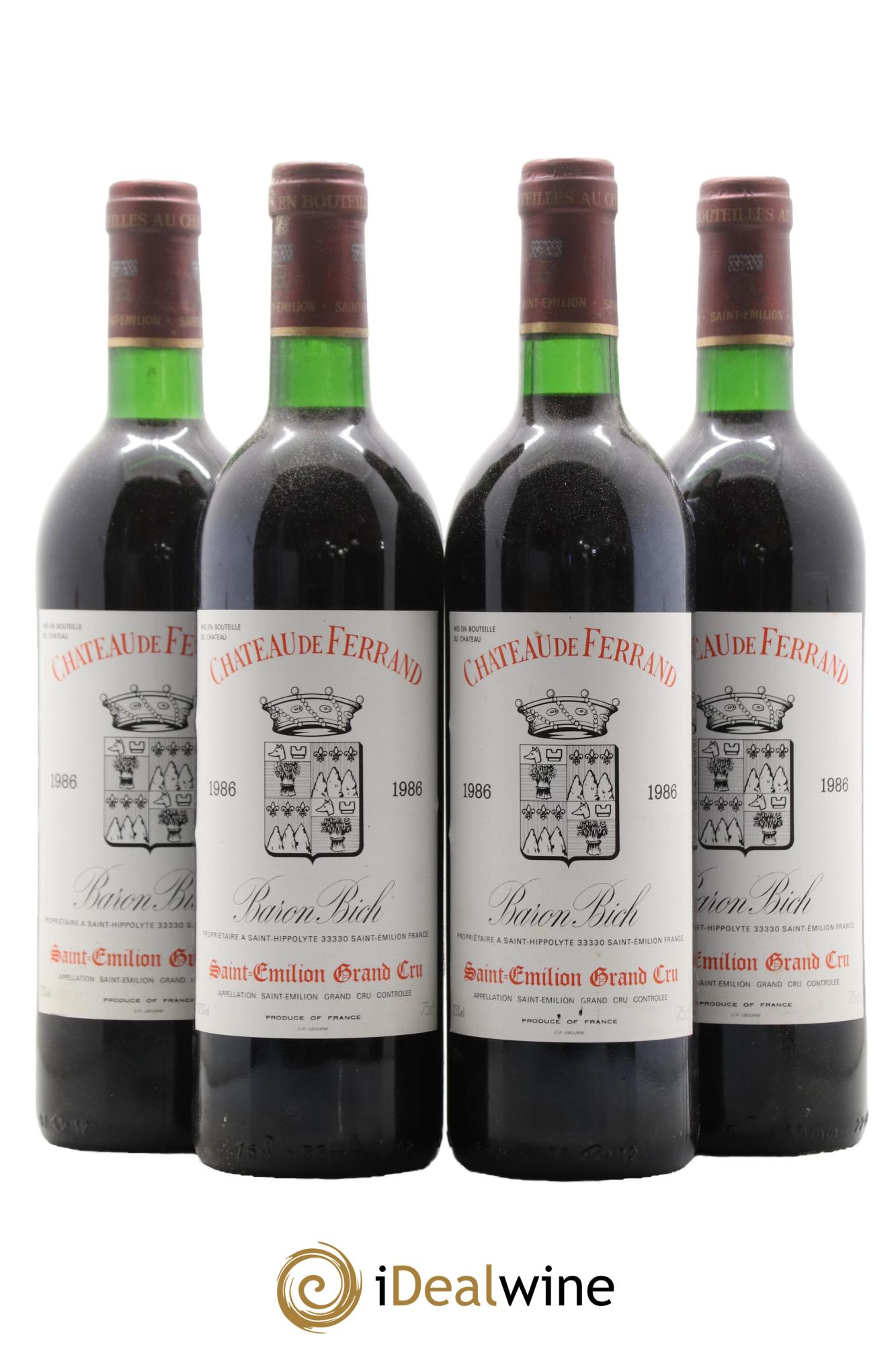 Château Ferrand 1986 - Lot of 4 bottles - 0