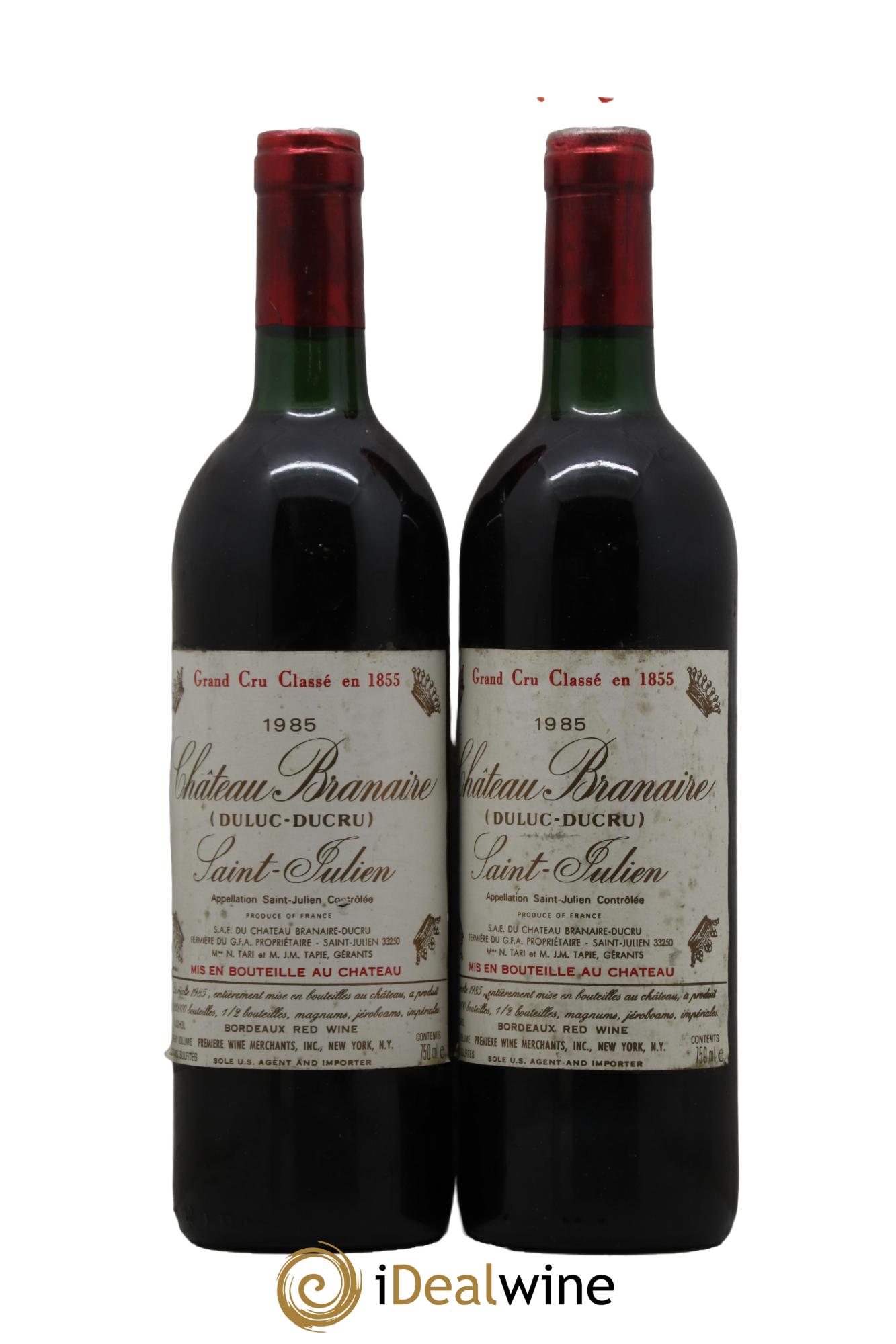 Château Branaire Ducru 4ème Grand Cru Classé  1985 - Lotto di 2 bottiglie - 0