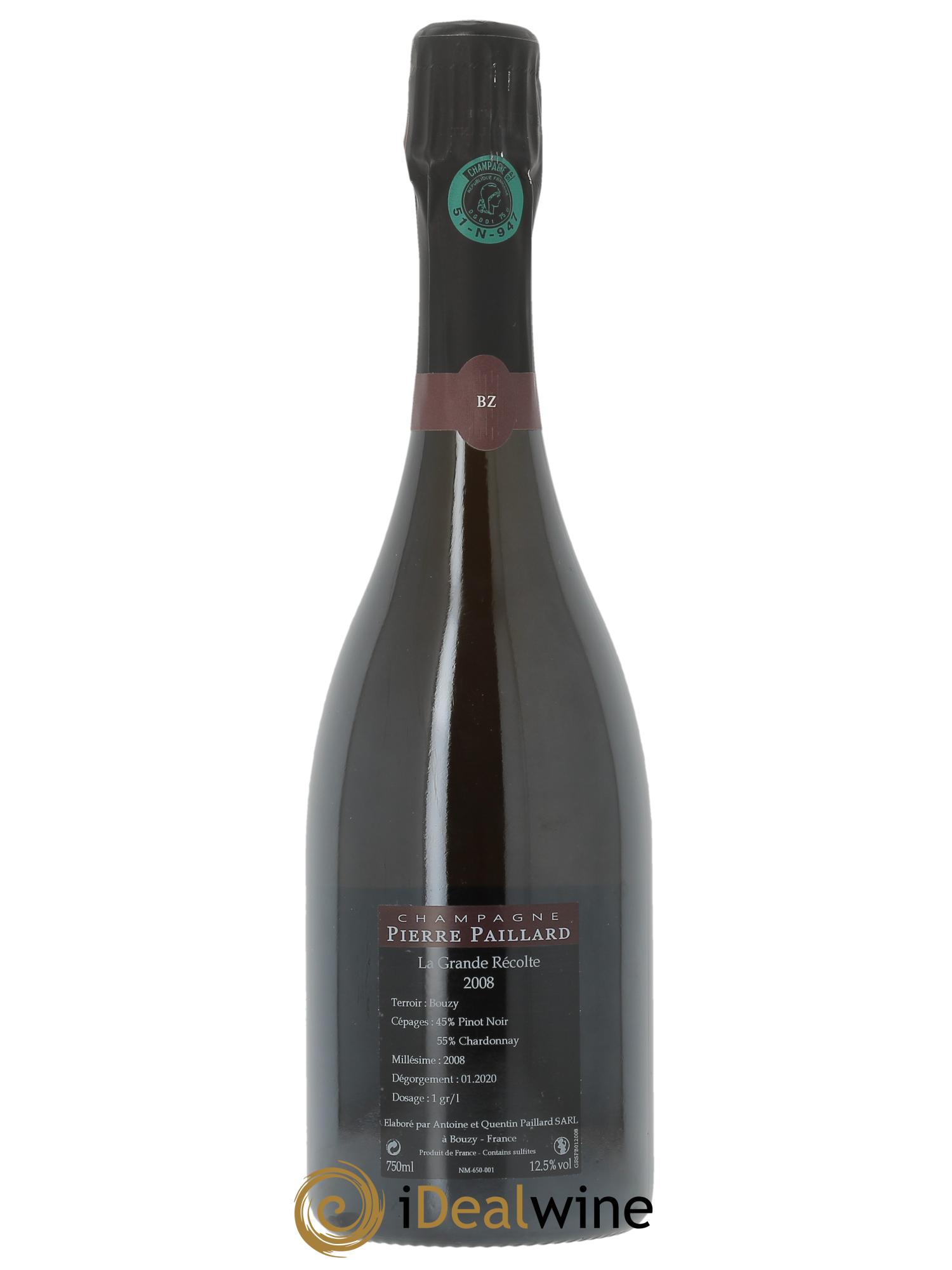 La Grande Récolte Grand Cru Extra Brut Pierre Paillard  2008 - Lotto di 1 bottiglia - 1