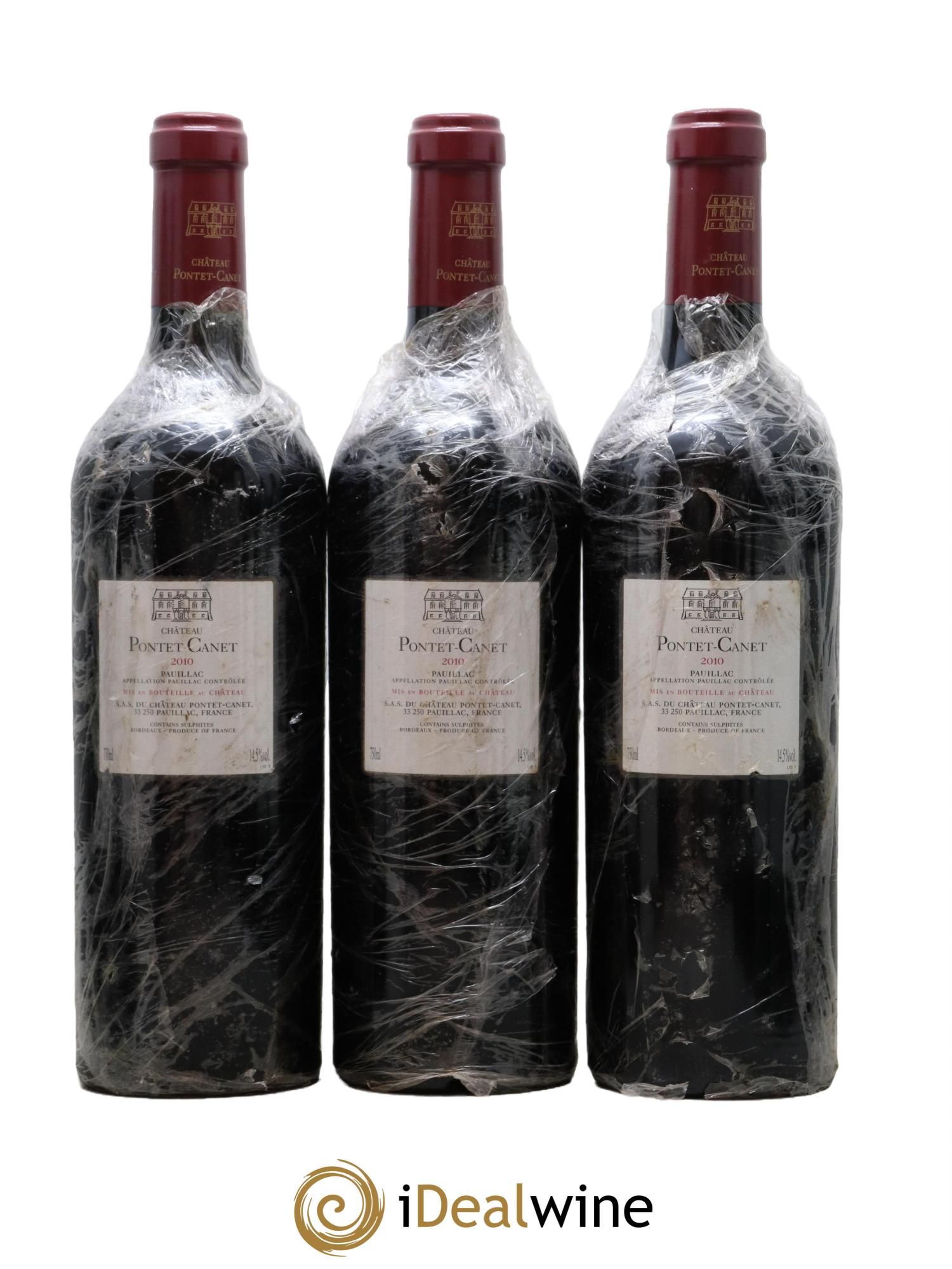 Château Pontet Canet 5ème Grand Cru Classé 2010 - Posten von 3 Flaschen - 1