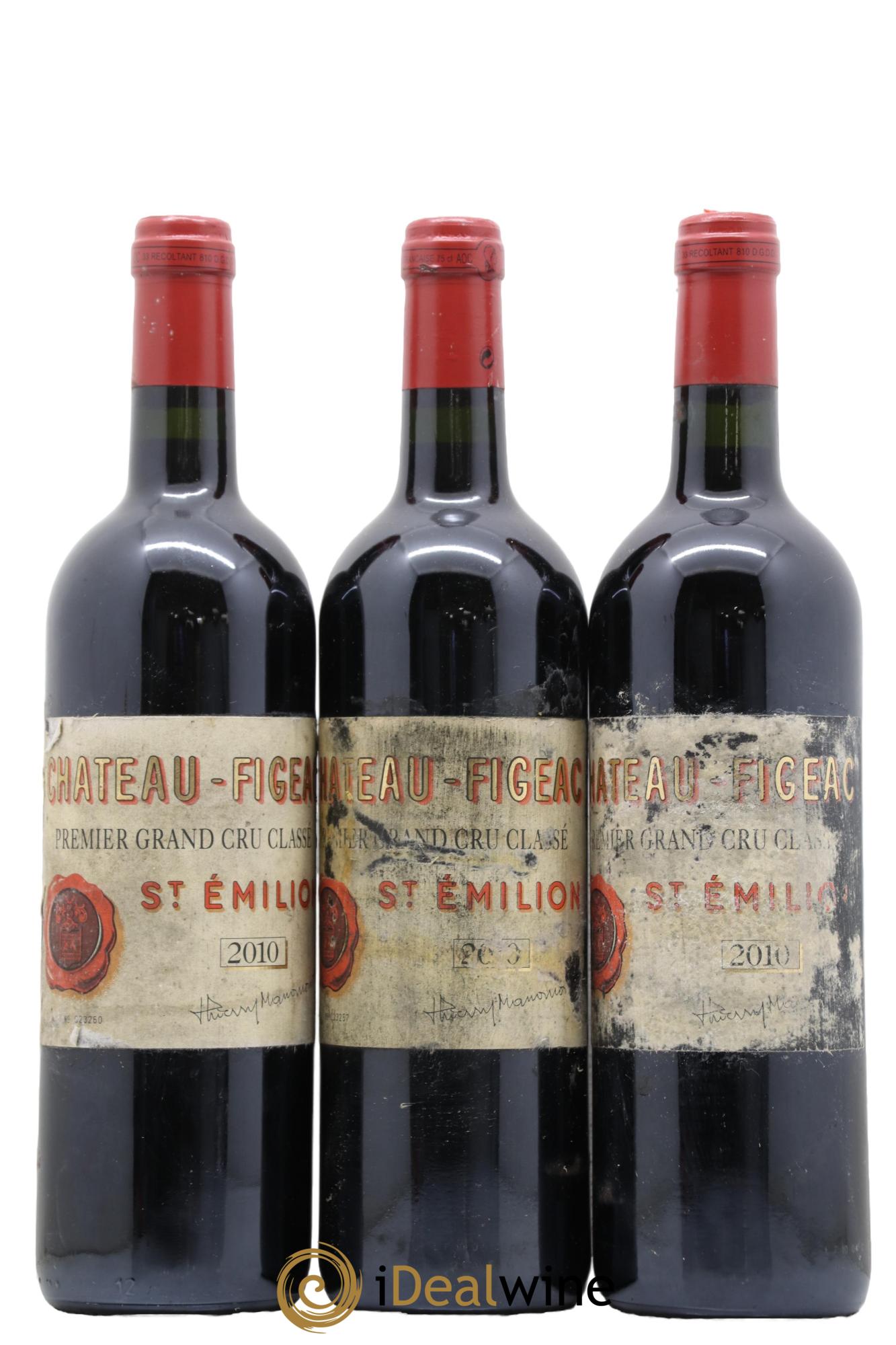 Château Figeac 1er Grand Cru Classé A 2010 - Lot of 3 bottles - 0