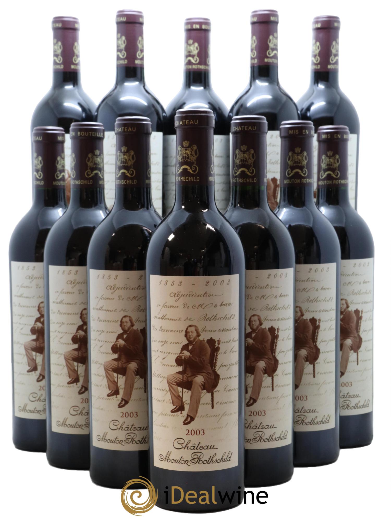 Château Mouton Rothschild 1er Grand Cru Classé  2003 - Lot de 12 bouteilles - 0