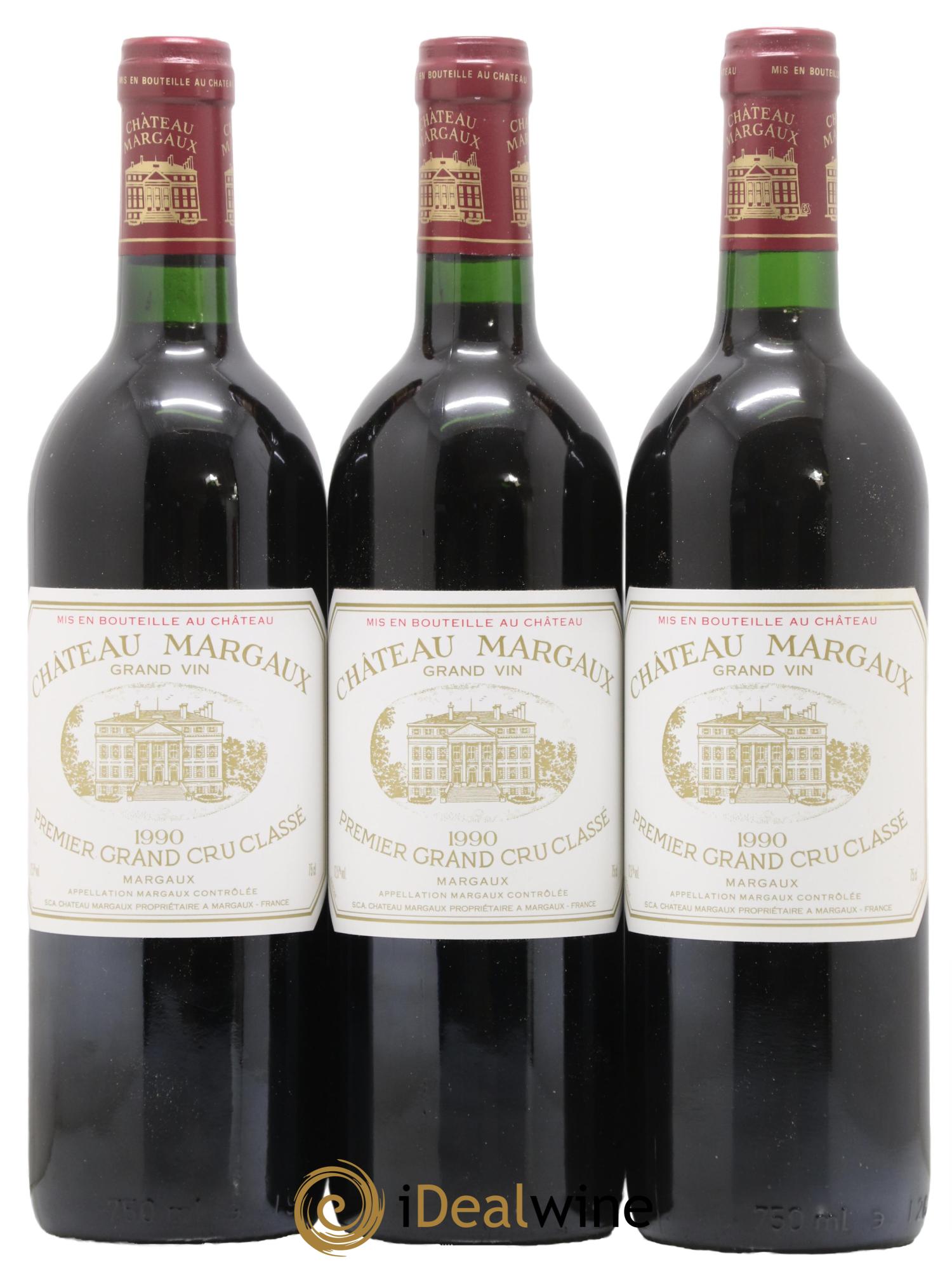 Château Margaux 1er Grand Cru Classé 1990 - Lot de 3 bouteilles - 0